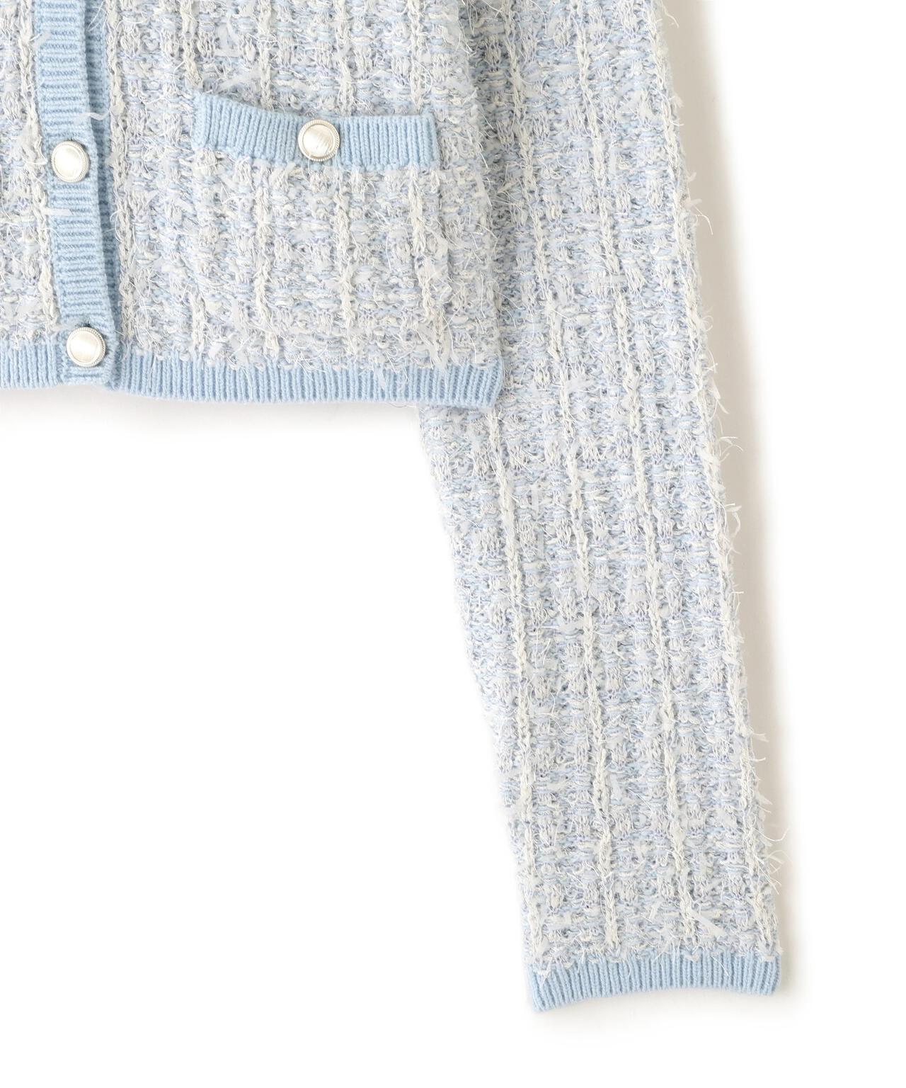 ラメツイードニットカーディガン