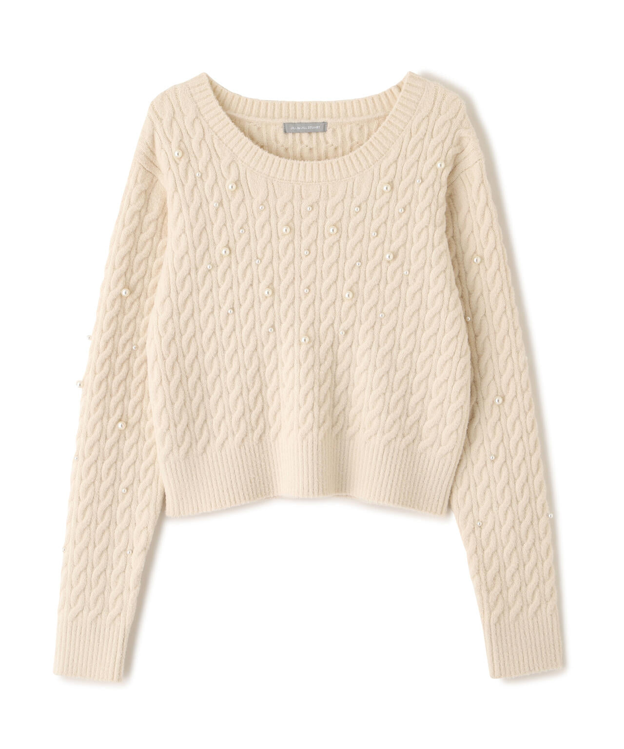 ランダムパールミニケーブルニット