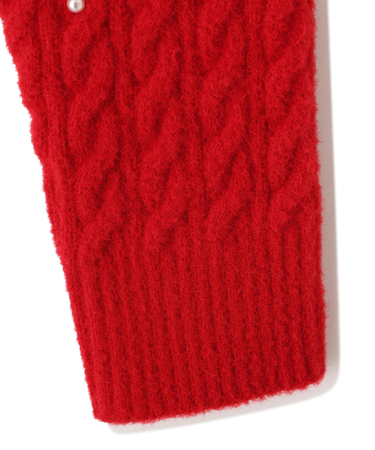 ランダムパールミニケーブルニット