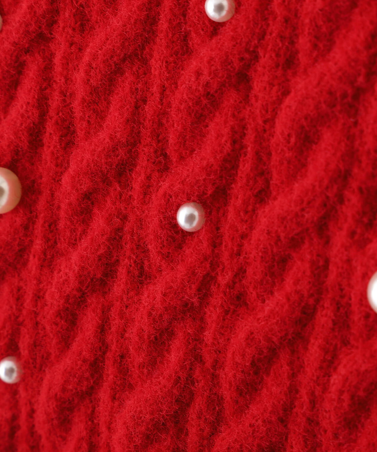 ランダムパールミニケーブルニット