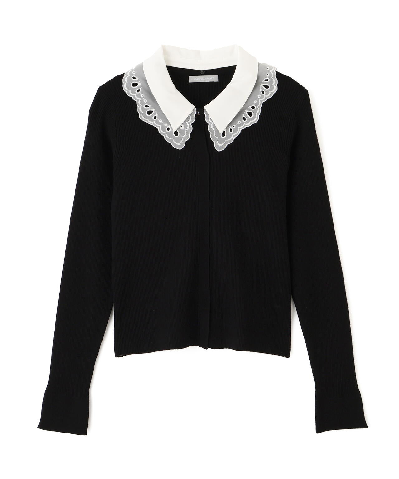 レース衿レイヤードニット