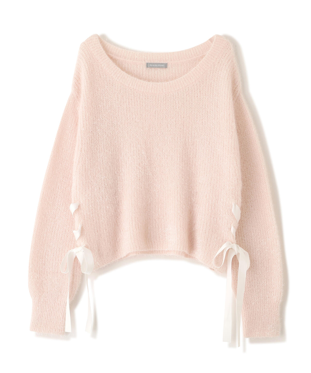 サイドリボンフィルムフェザーニット