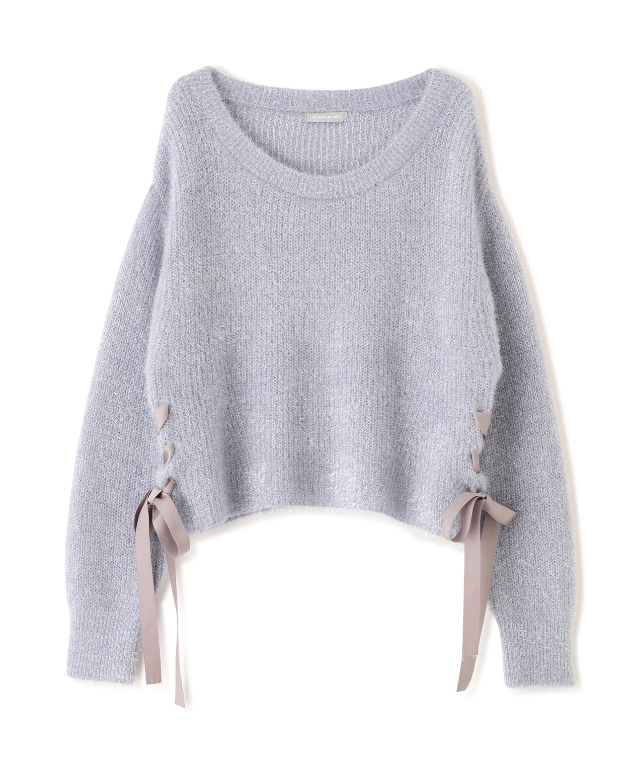 サイドリボンフィルムフェザーニット