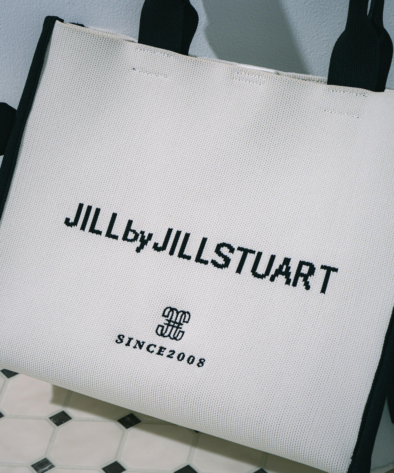 サイドリボンニットトートバッグ