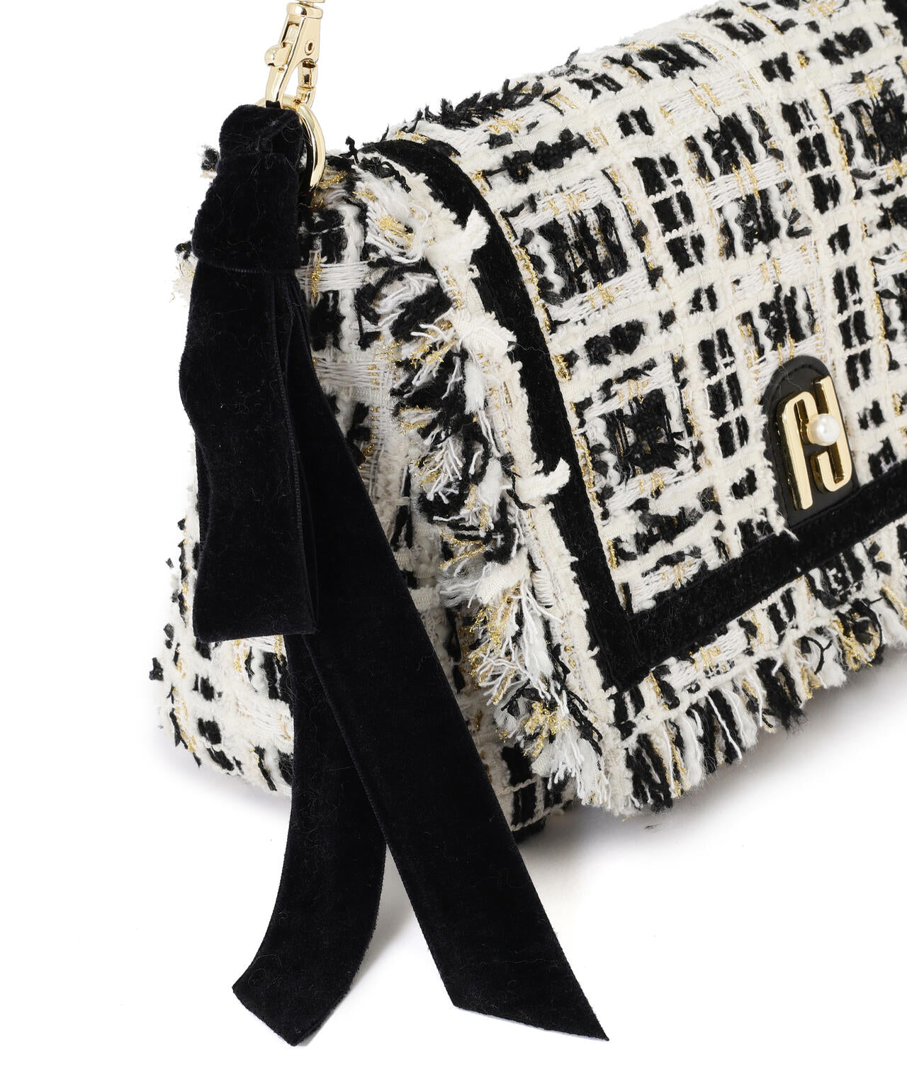 ツイードフラップバッグ