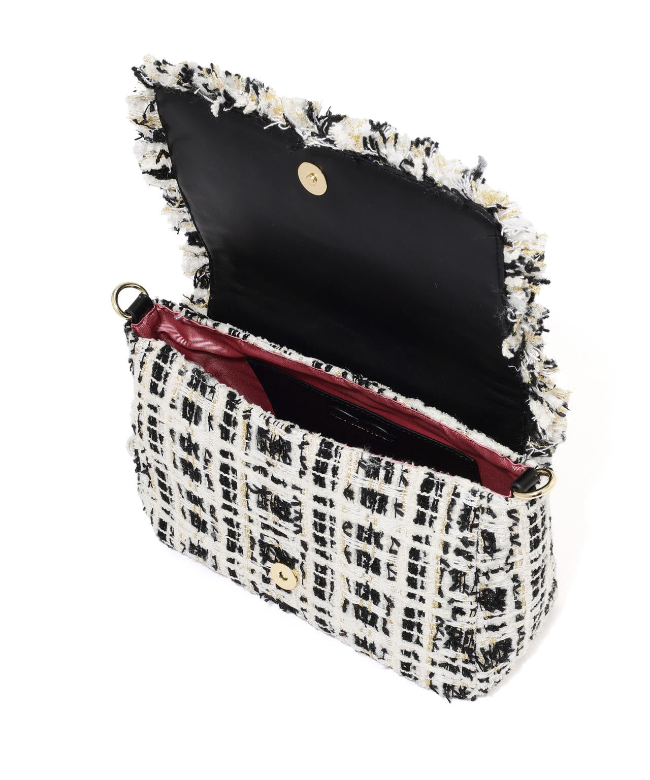 ツイードフラップバッグ