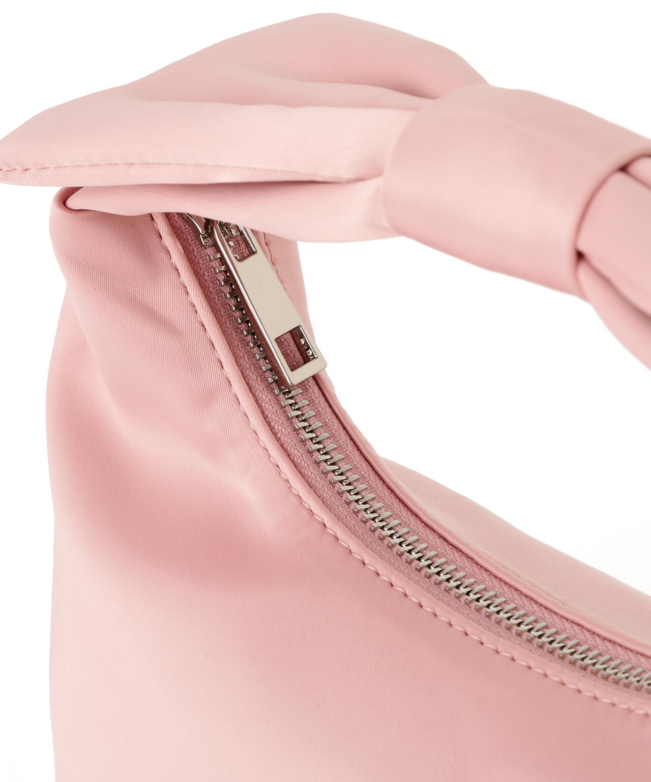 リボンハンドルサテンバッグ