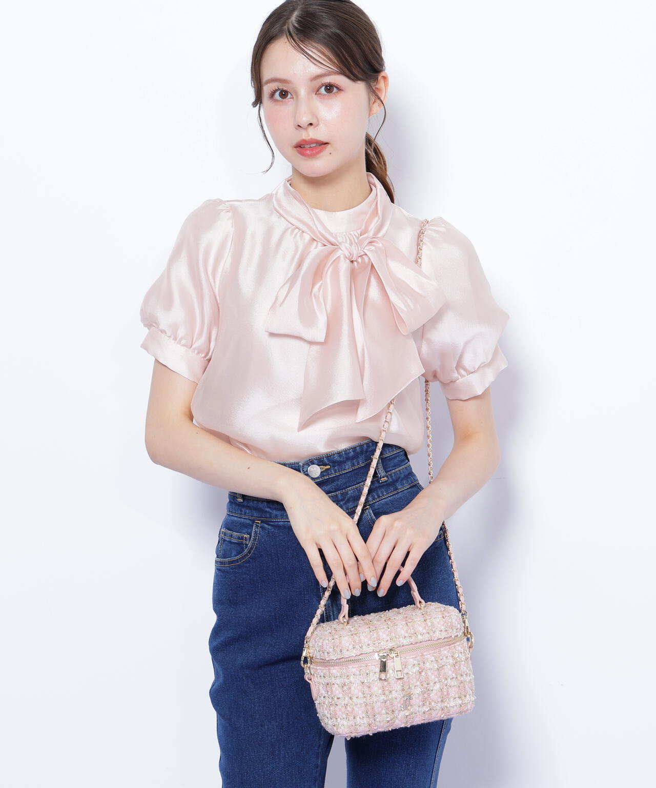 ツイードキルティングバニティ