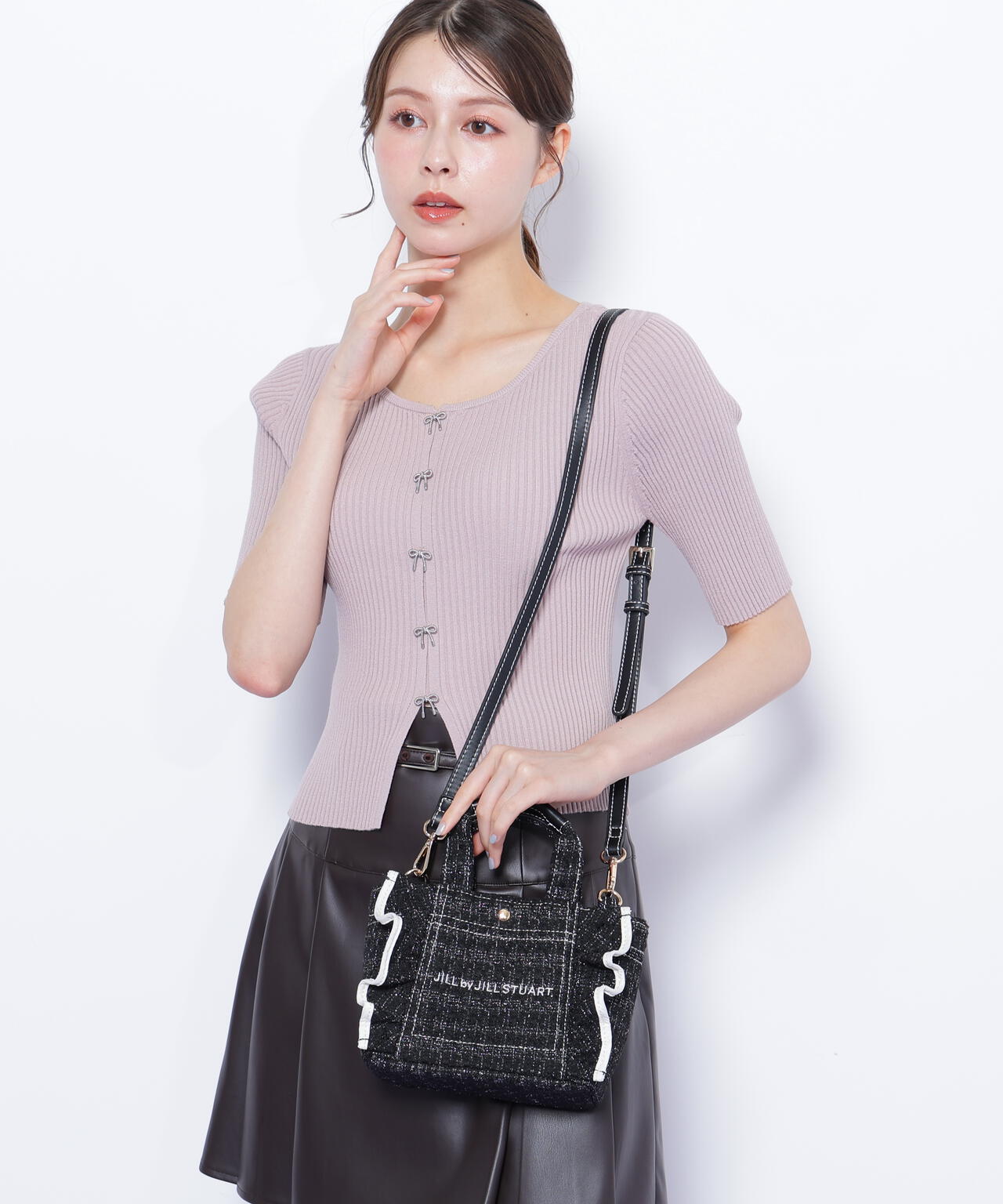 <フリルトートミニ>ツイード