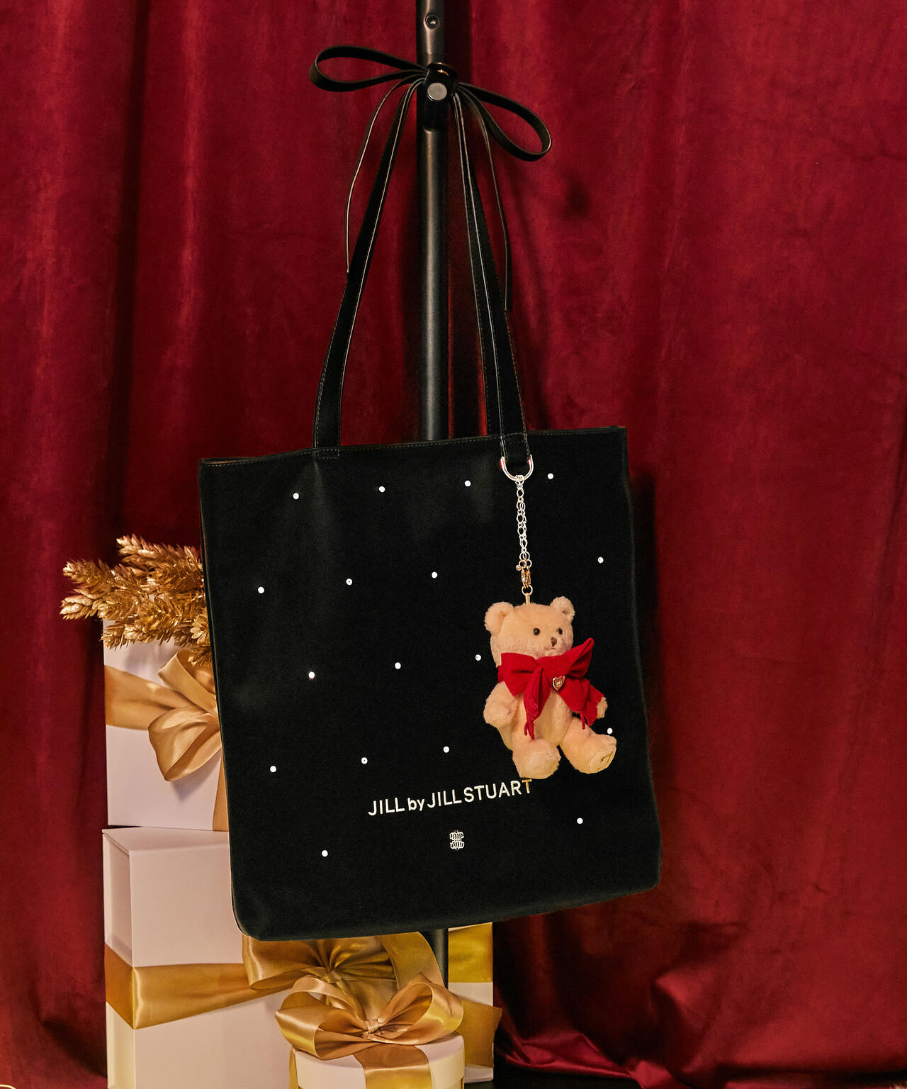 ビジューリボントートバッグ