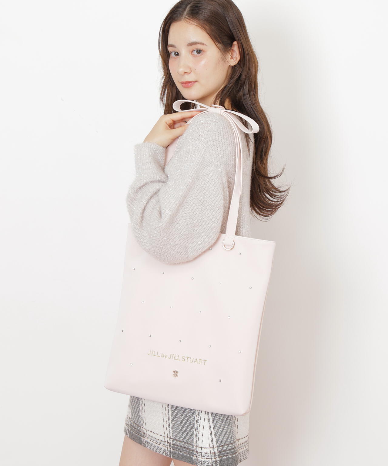 ビジューリボントートバッグ