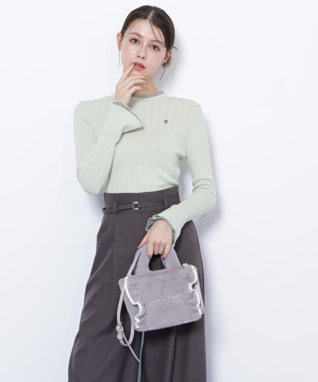 <フリルトートミニ>フェイクファー