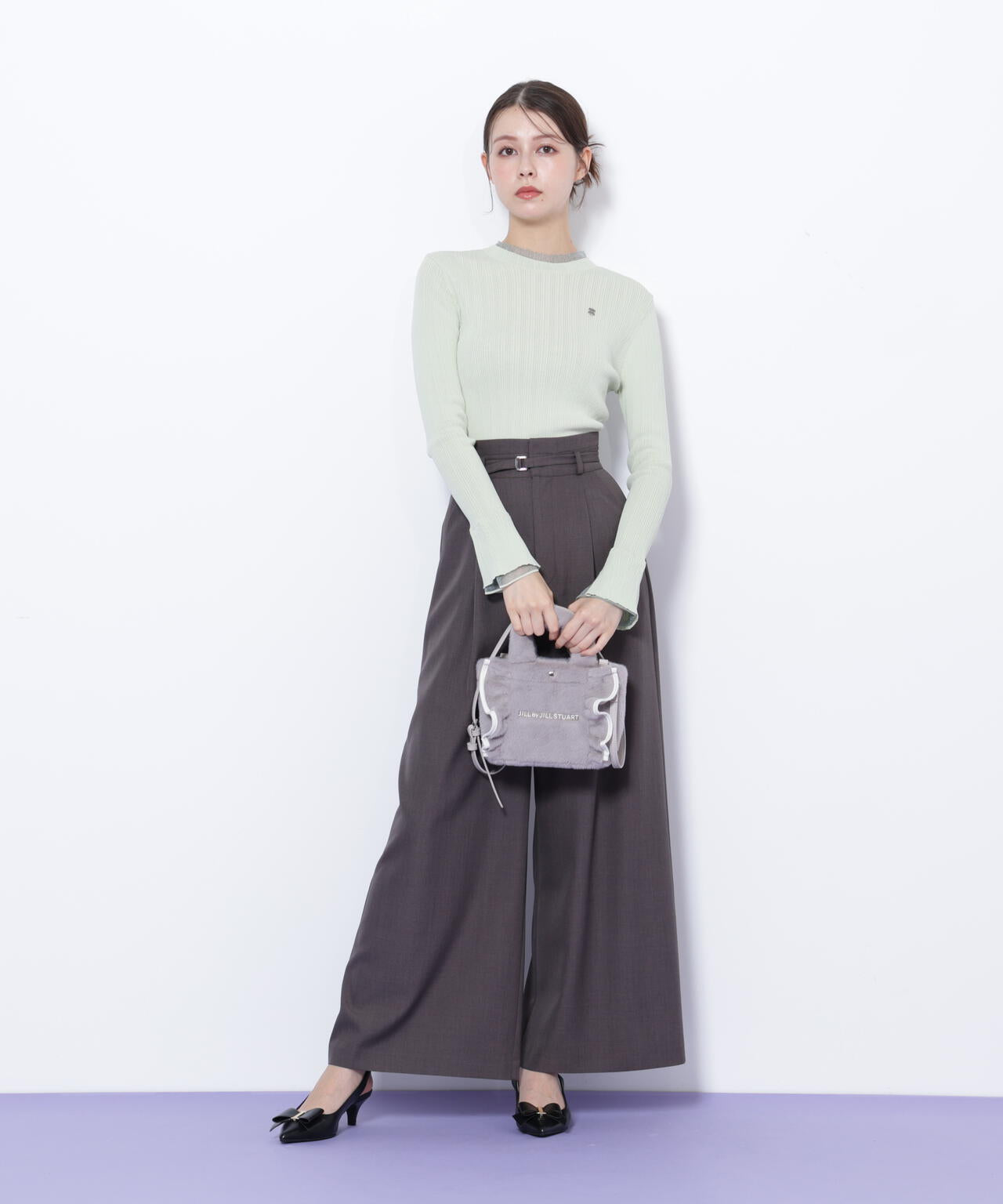 <フリルトートミニ>フェイクファー