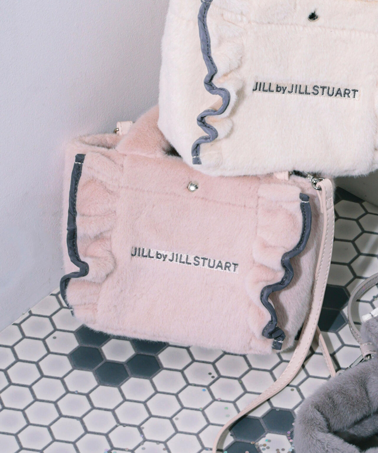 <フリルトートミニ>フェイクファー