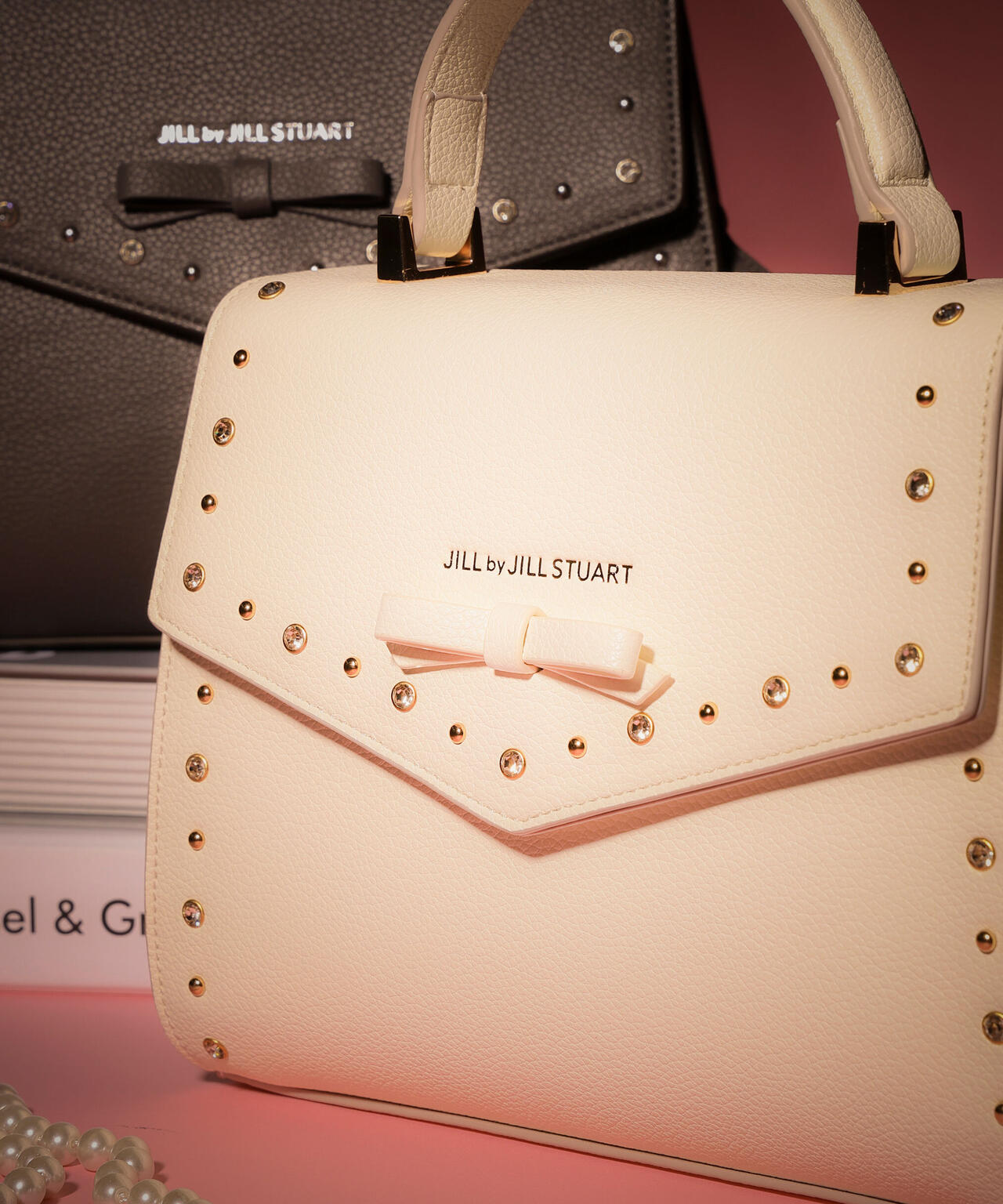 ビジュースタッズフラップショルダーバッグ