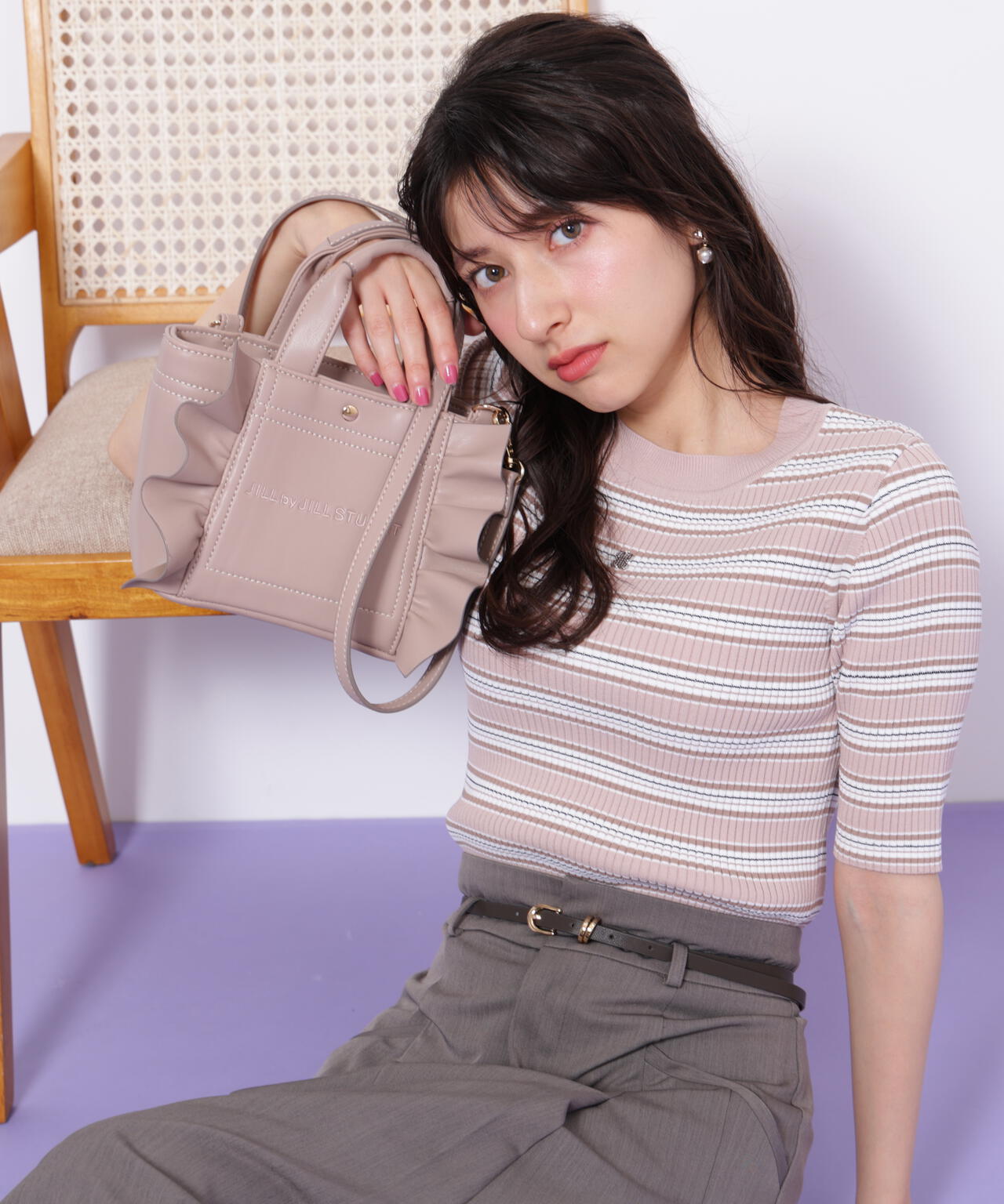 <フリルトートミニ>フェイクレザー