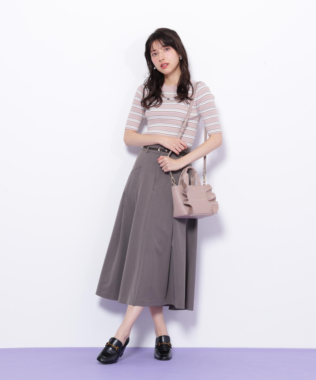 <フリルトートミニ>フェイクレザー