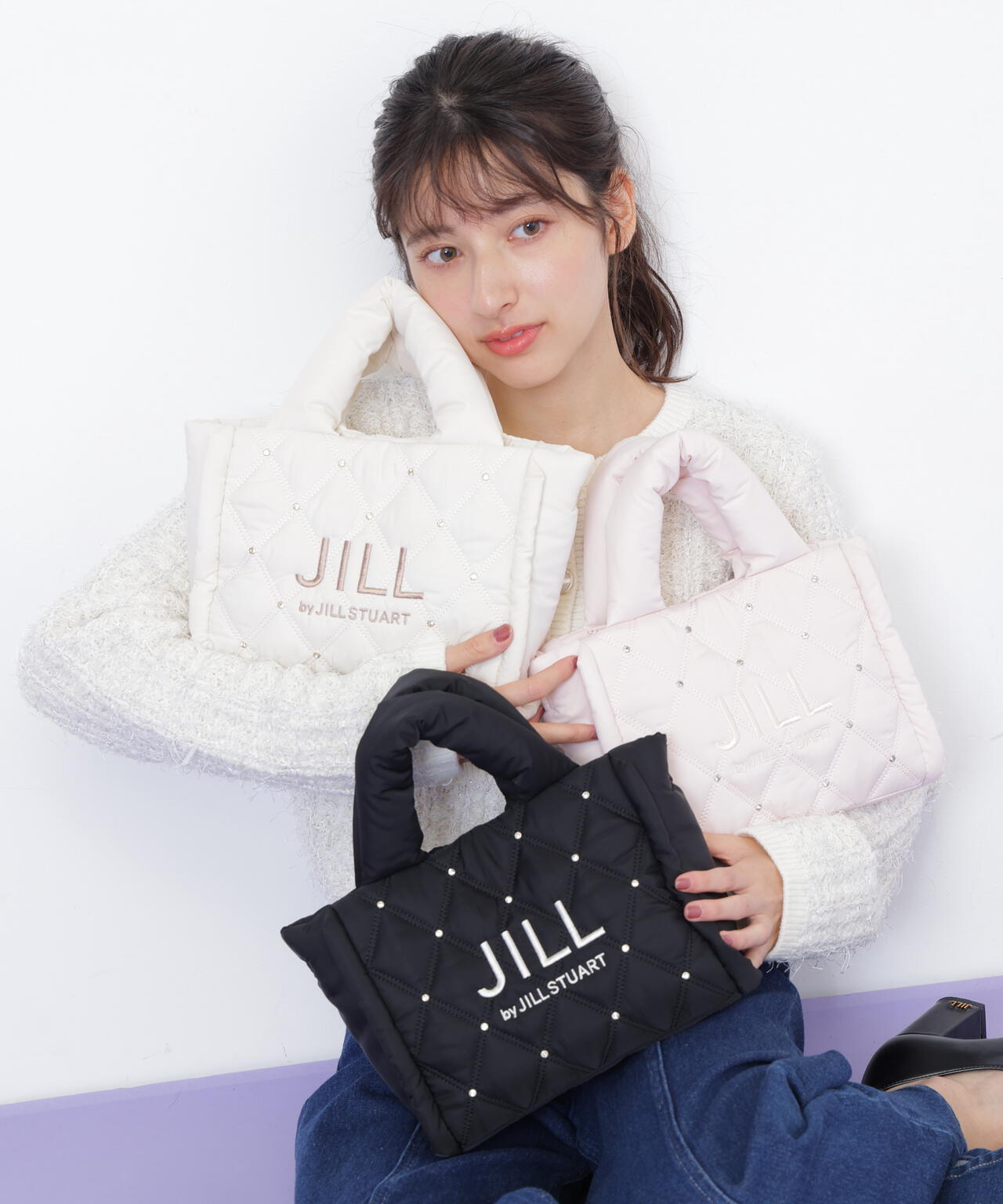 キルティングパフトートバッグ