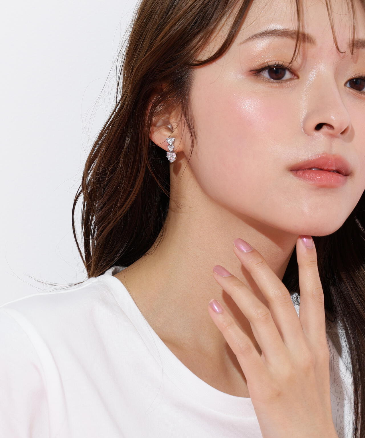 Cubicトリプルハートイヤリング