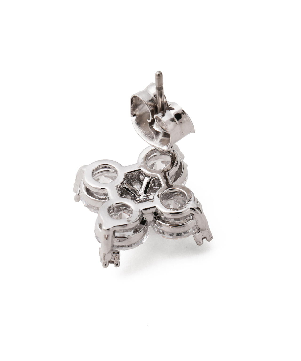 Cubic 大粒クローバーピアス