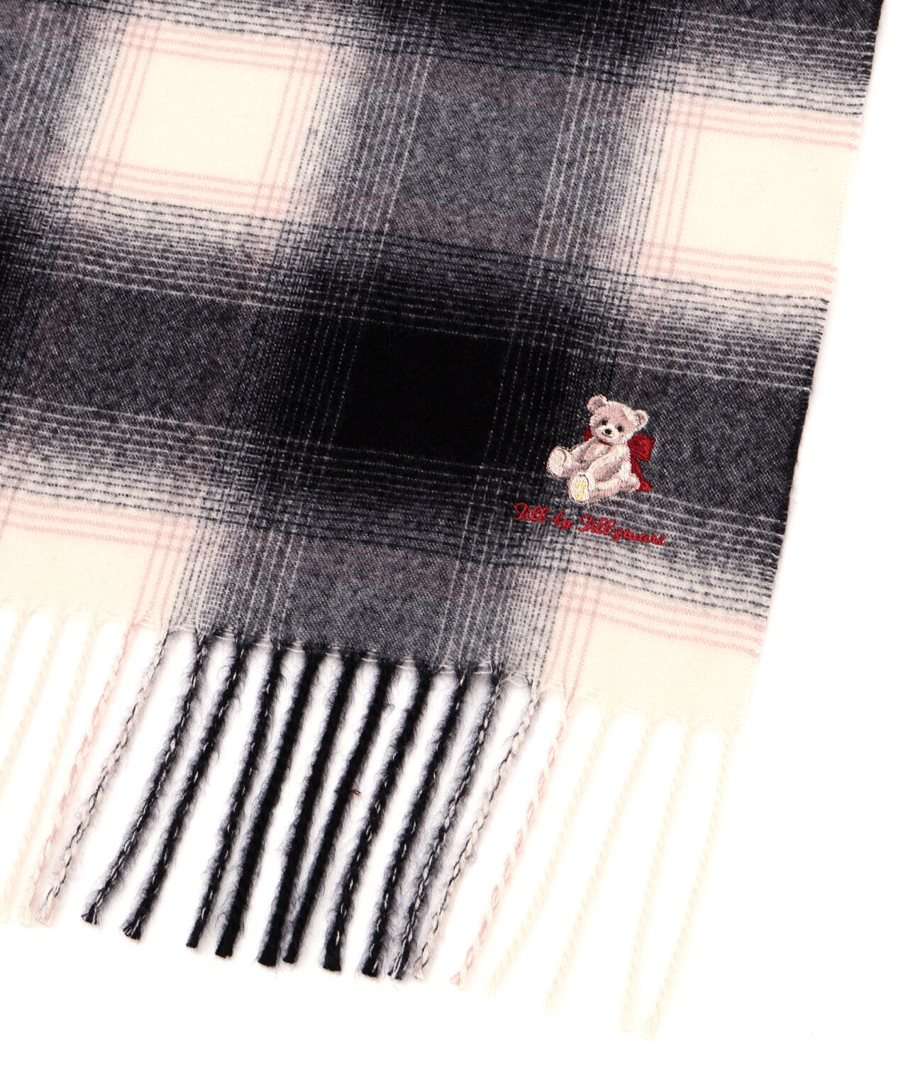 <BEARシリーズ>Holidayベア刺繍チェックストール