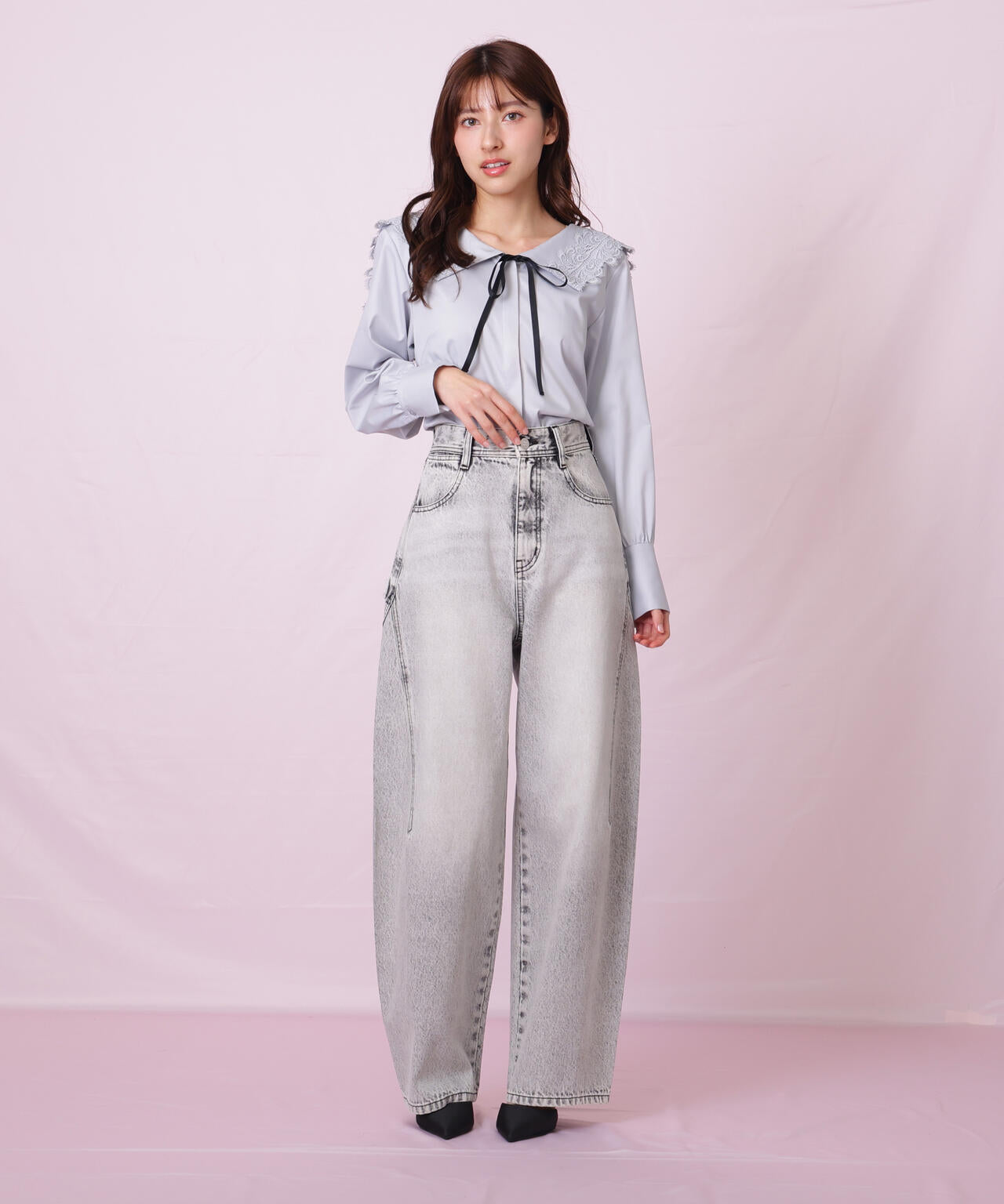 レースセーラーカラーブラウス