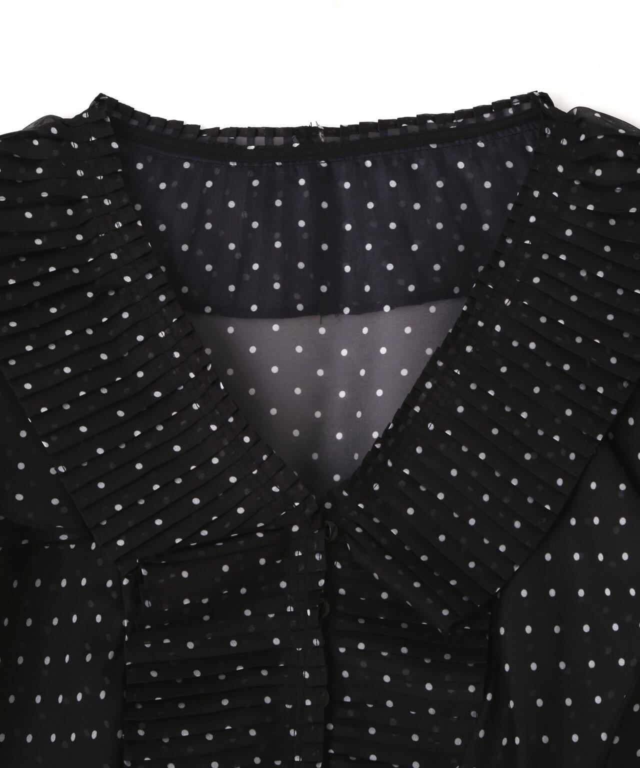 プリーツフリルブラウス