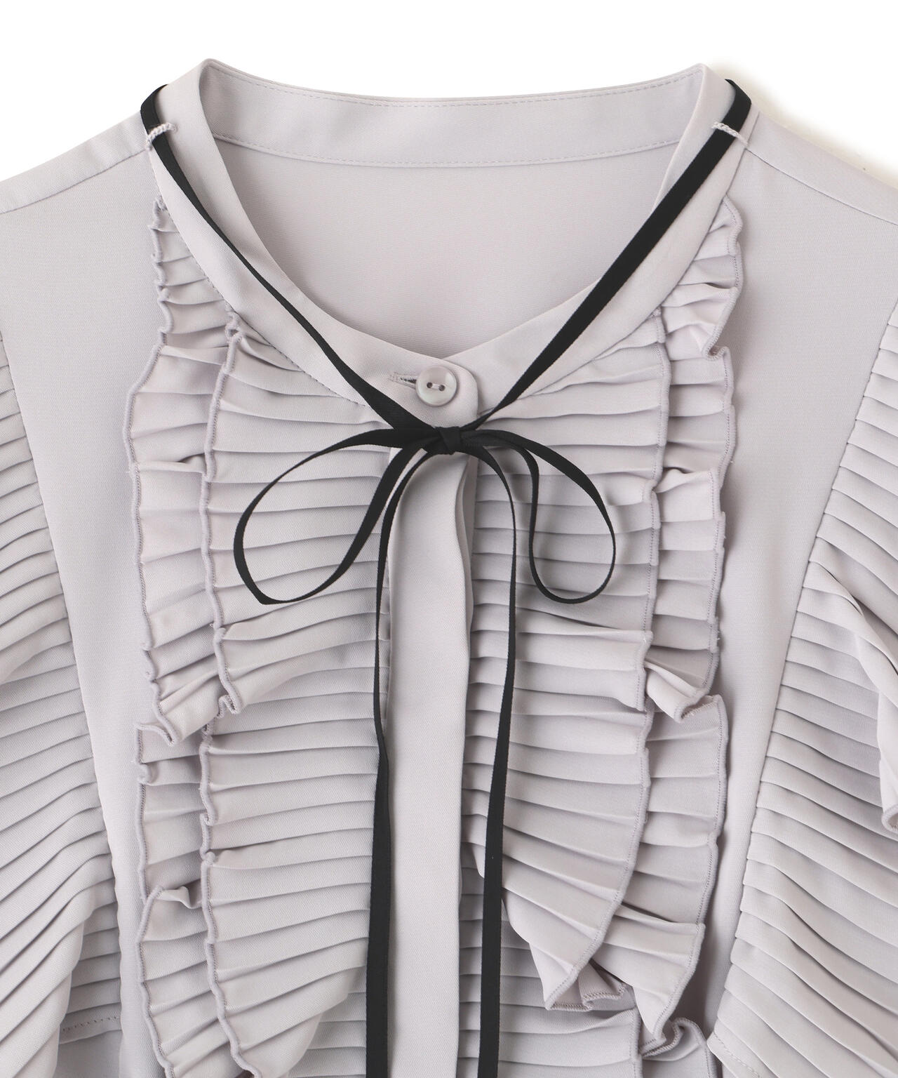 プリーツフリルブラウス