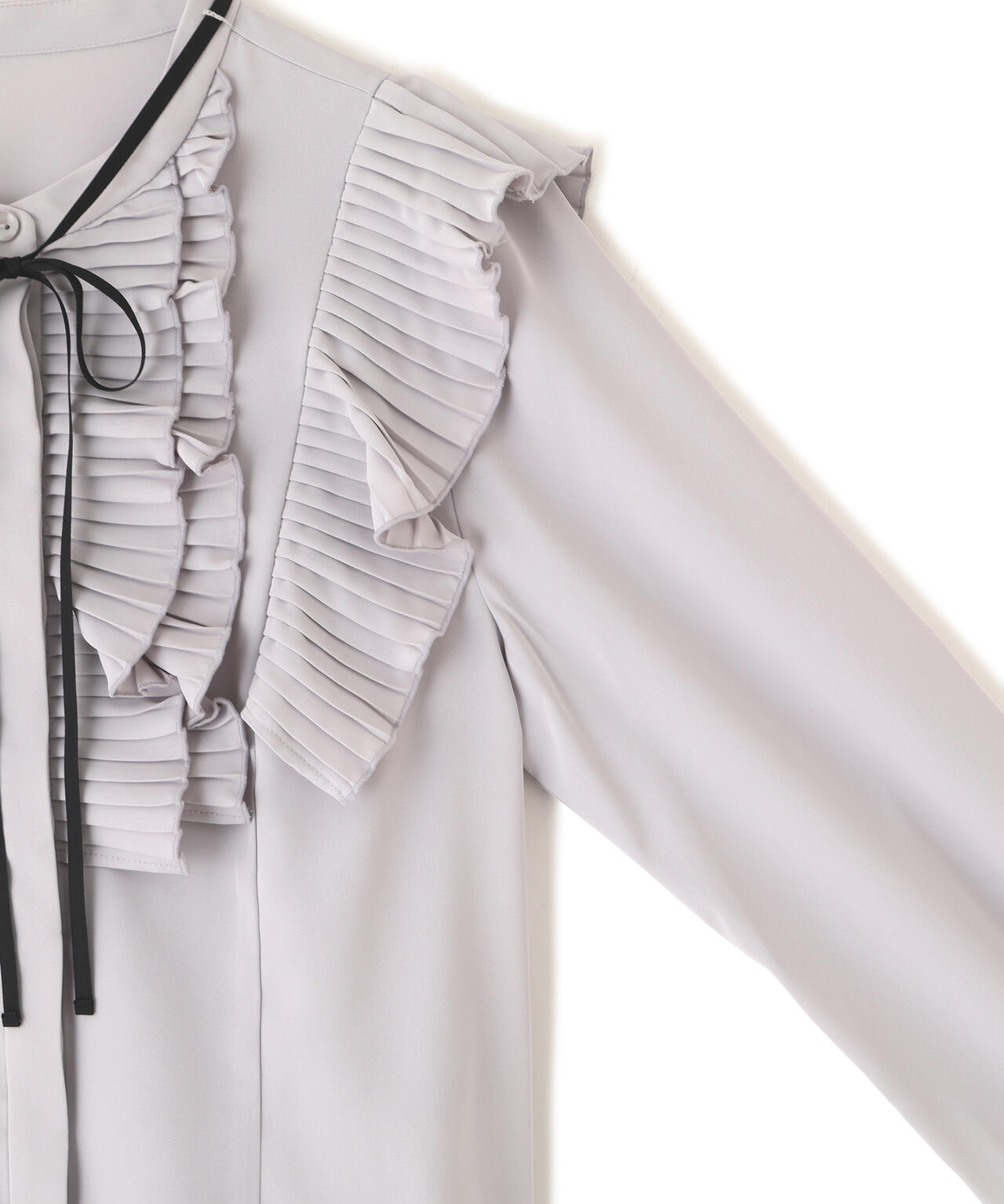 プリーツフリルブラウス