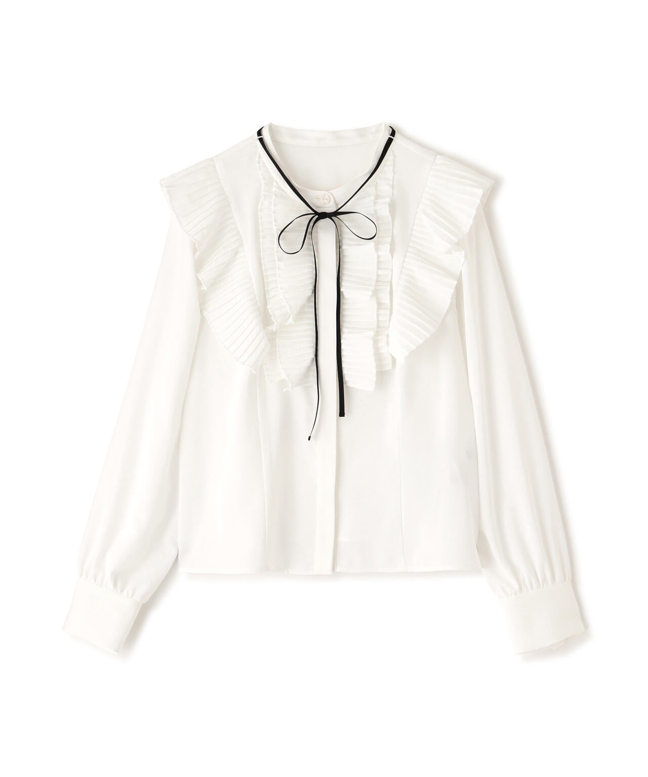 プリーツフリルブラウス