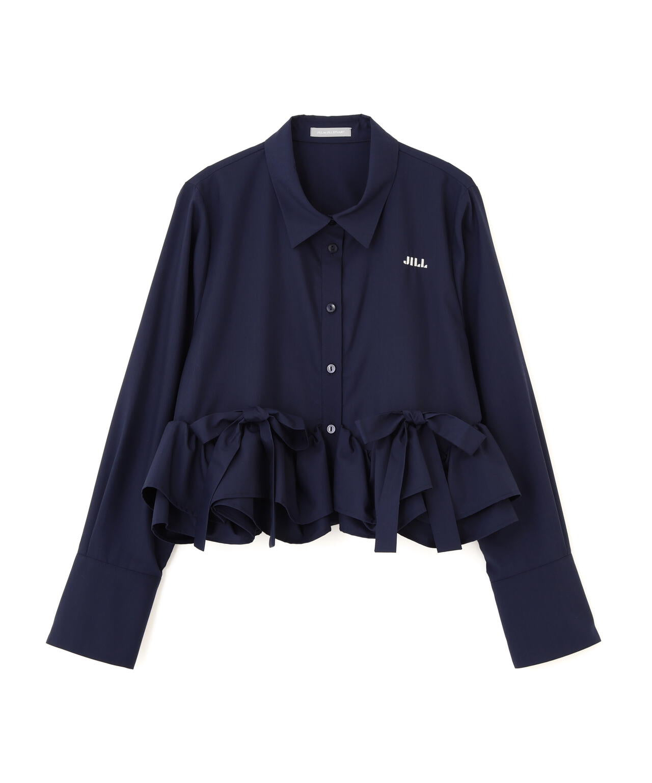 フリルヘムショートブラウス