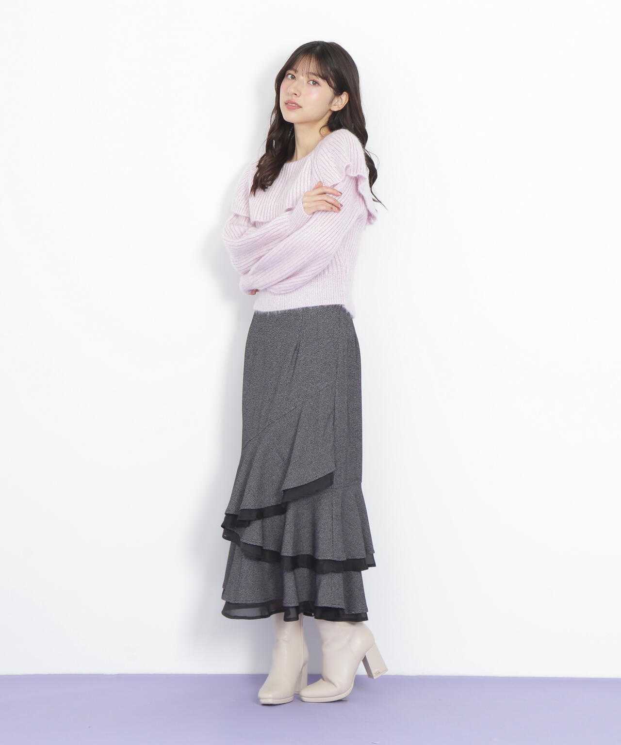 ランダムヘムシアースカート