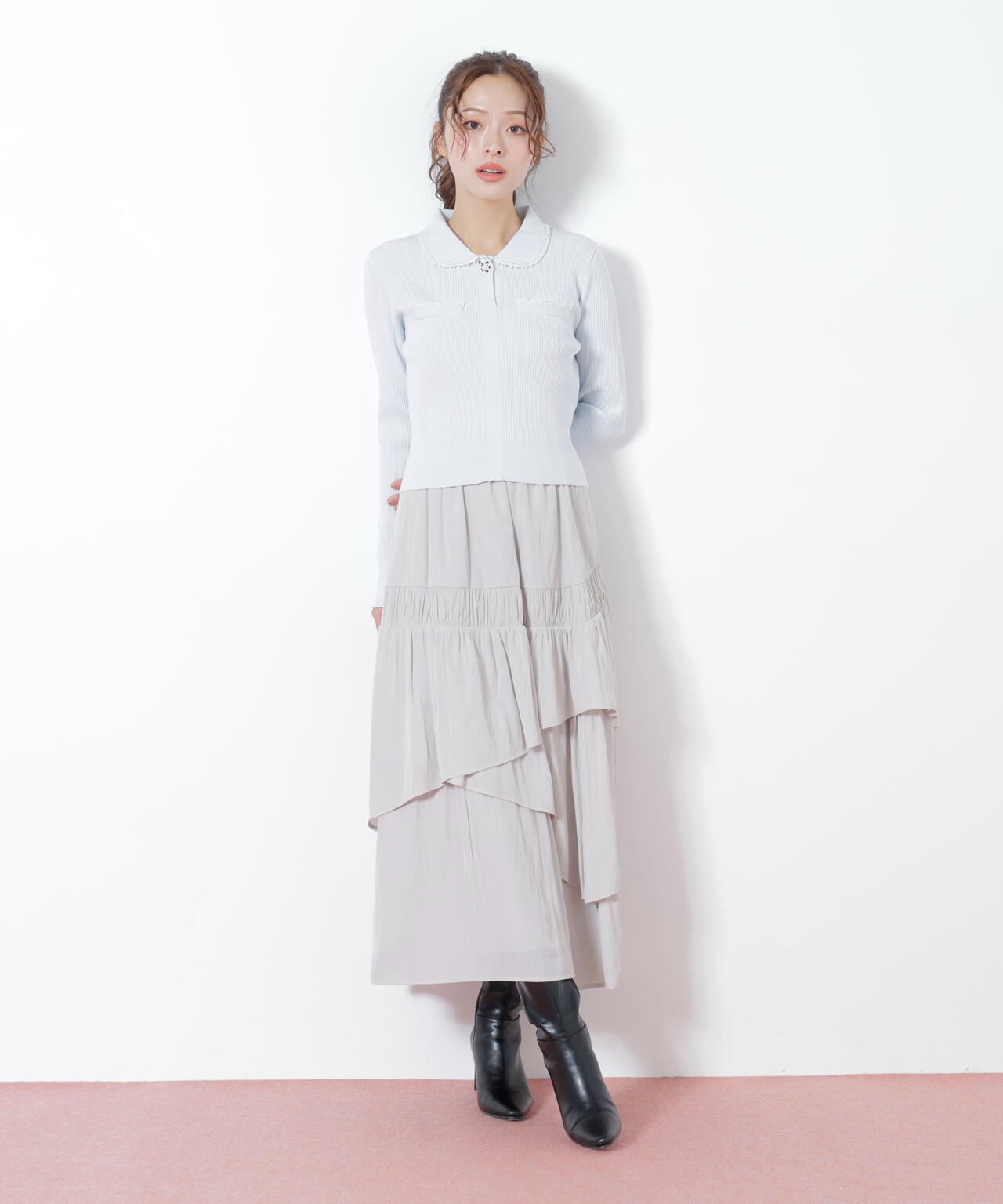 割線ランダムティアードスカート