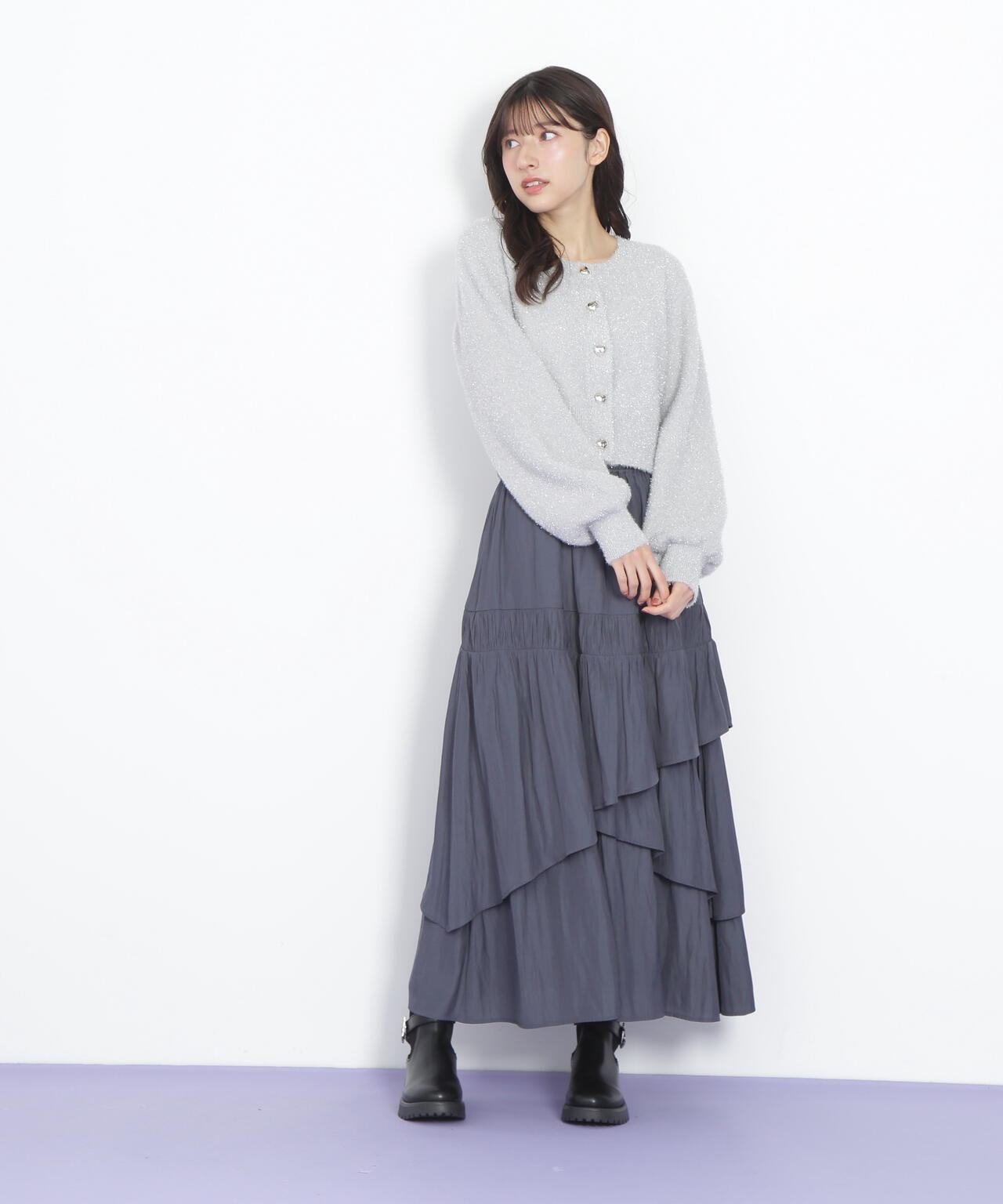 割線ランダムティアードスカート