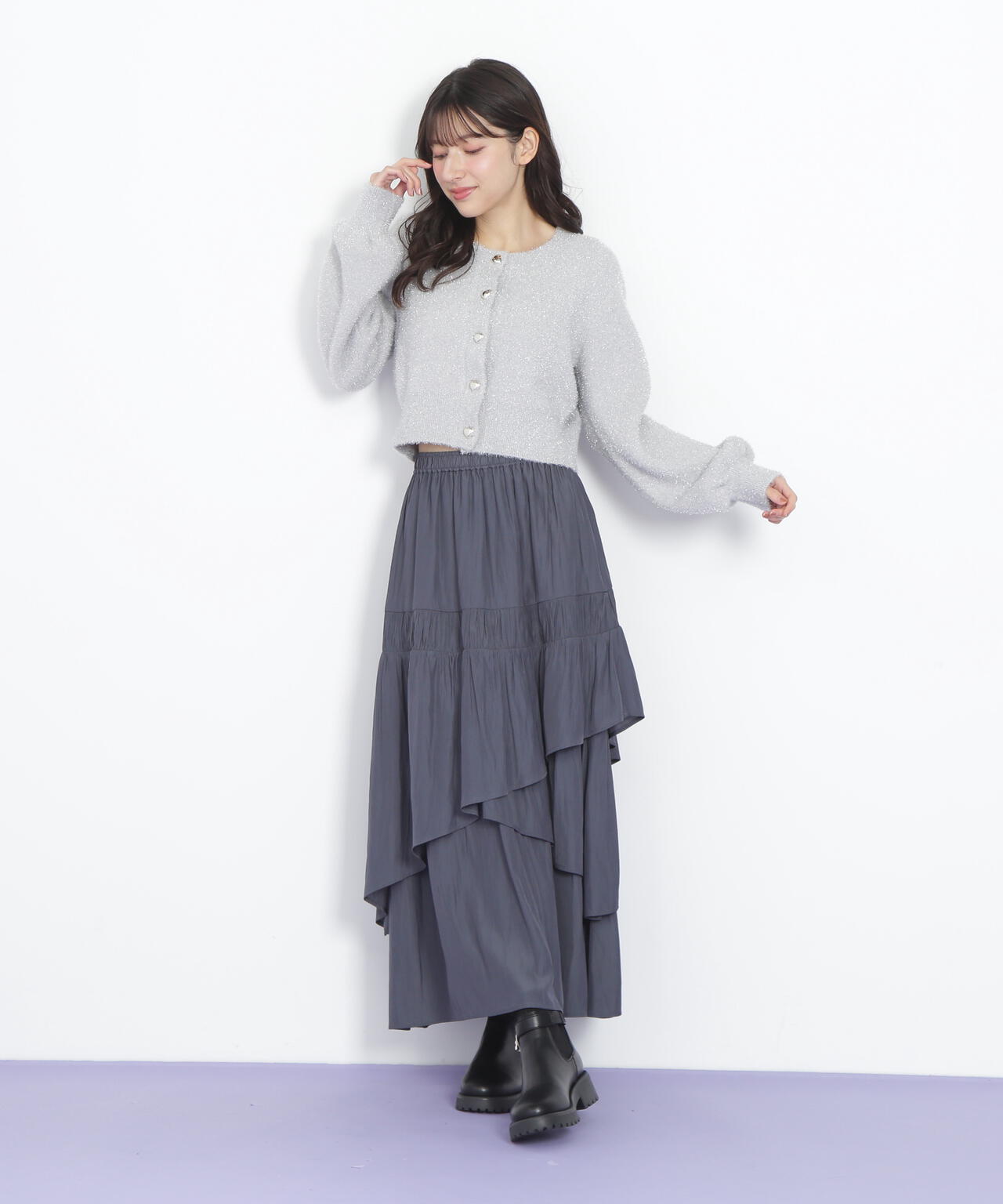 割線ランダムティアードスカート