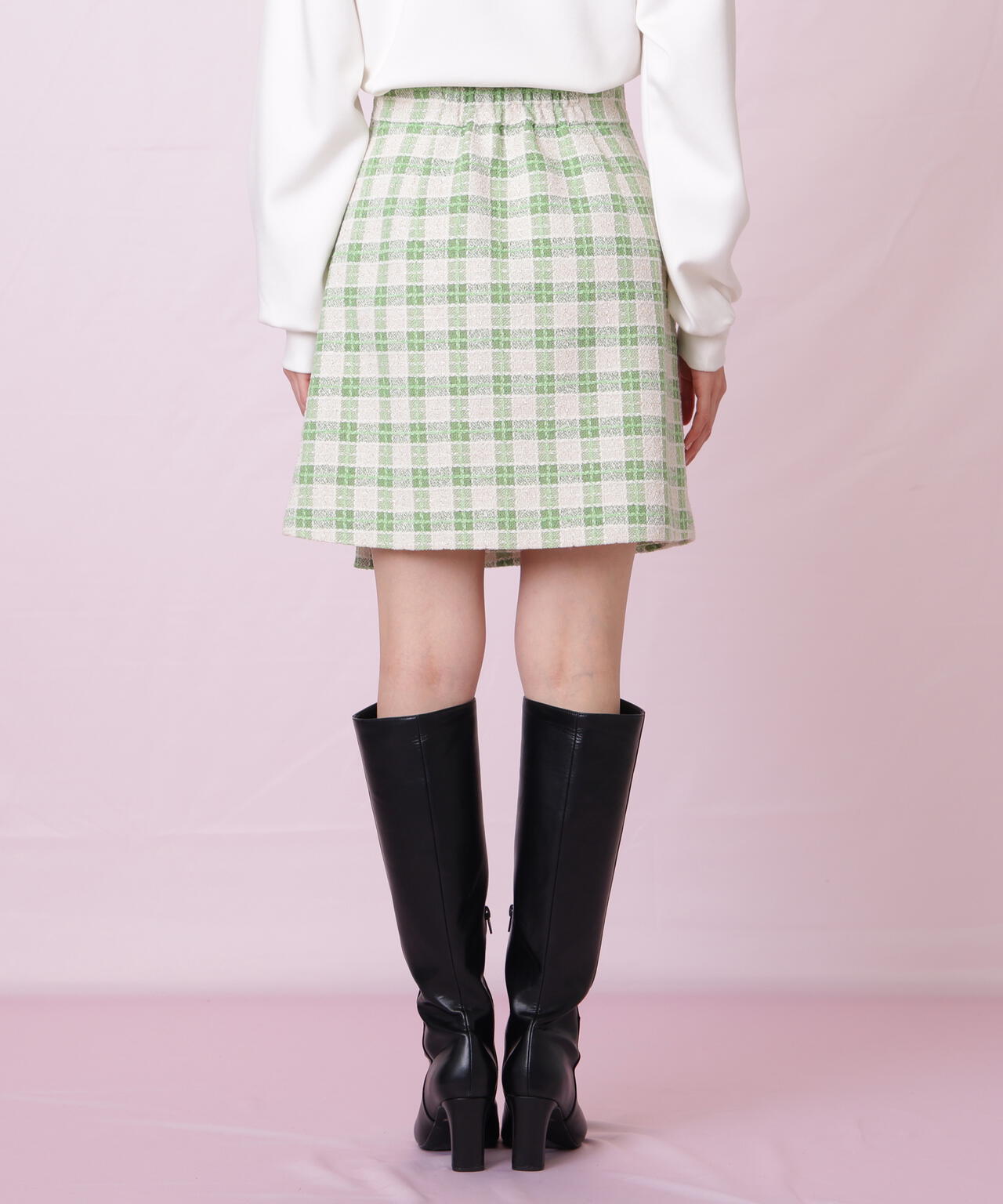ブロックチェックツィードミニスカート
