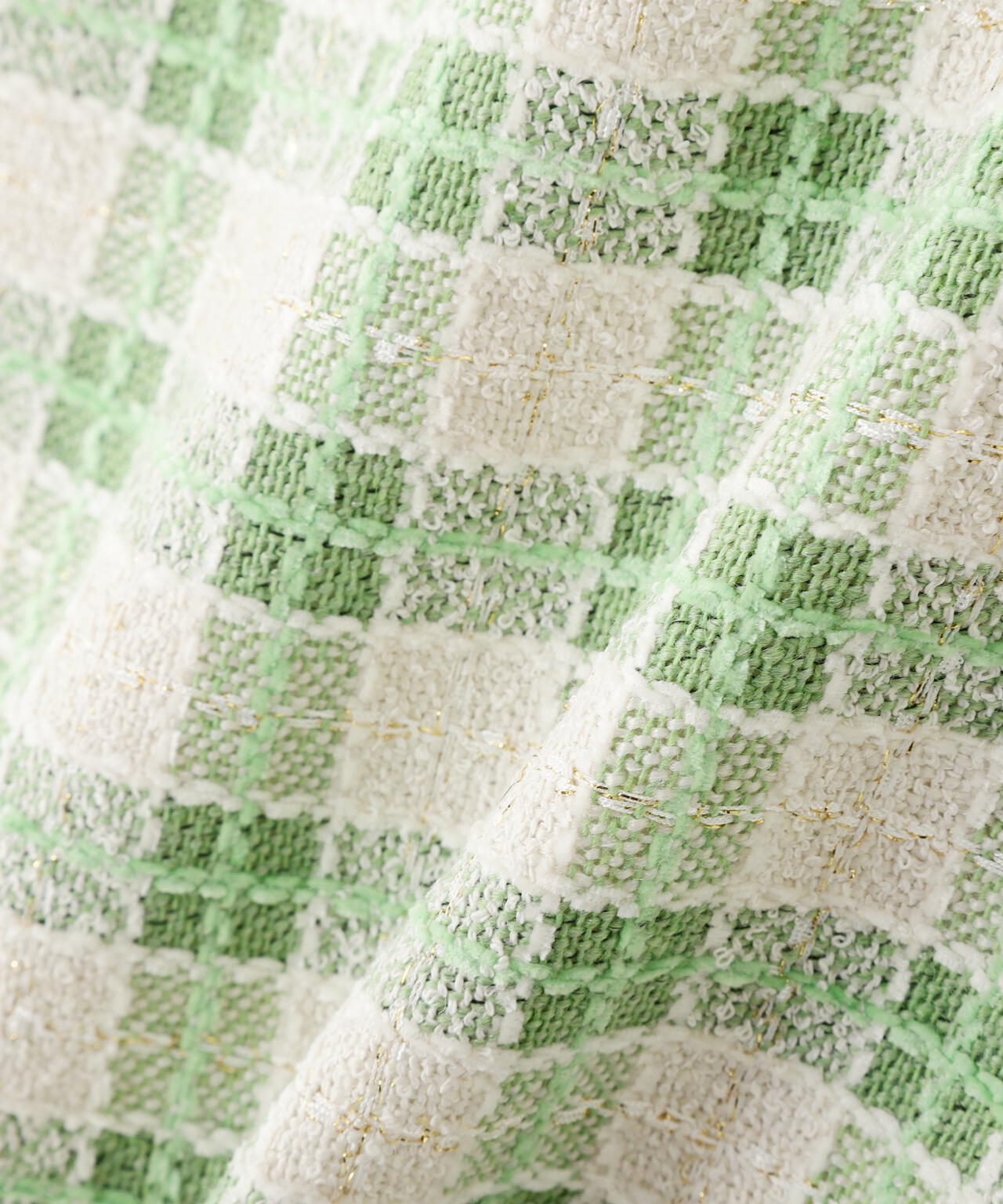 ブロックチェックツィードミニスカート