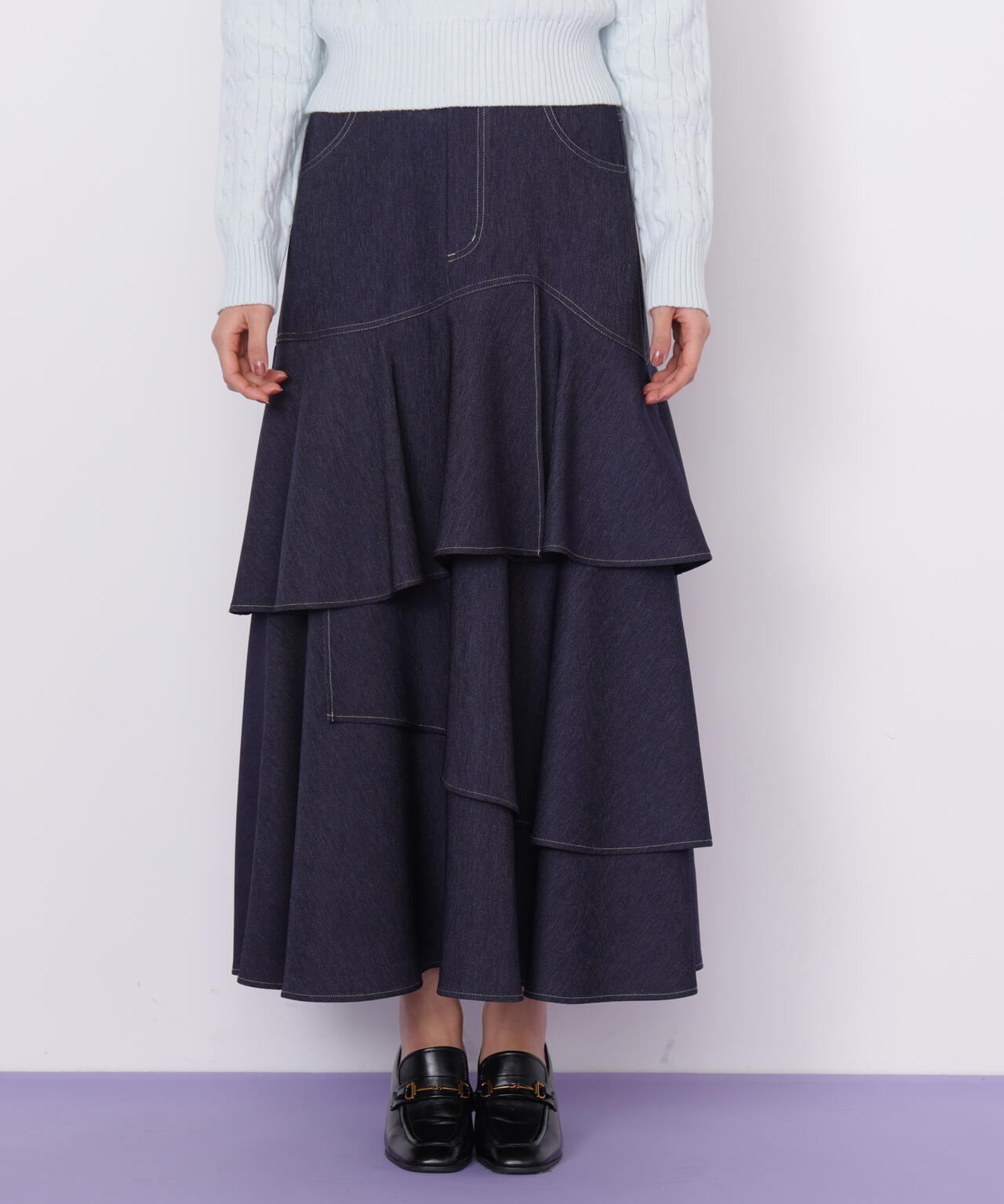 アシメティアードスカート