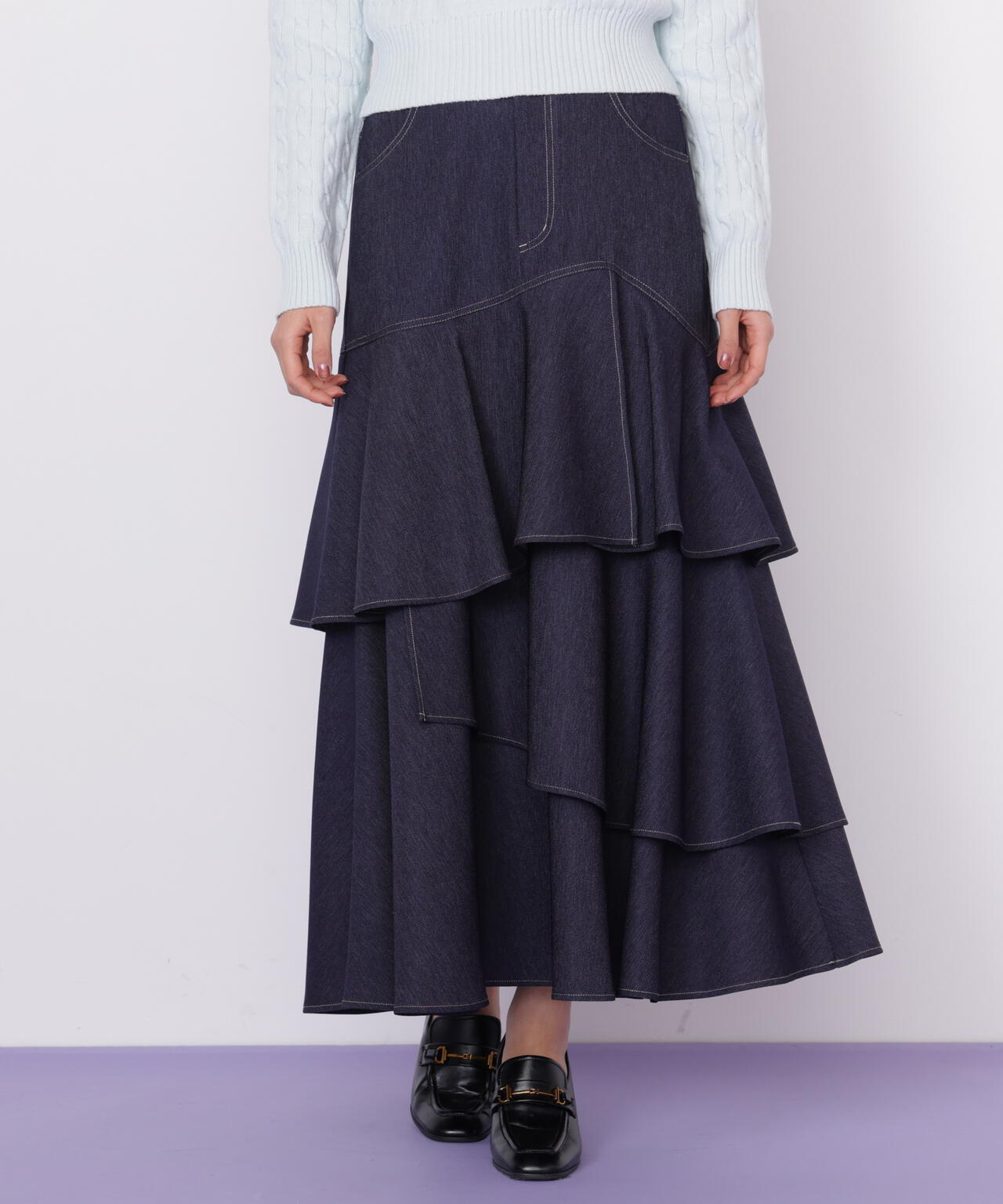 アシメティアードスカート