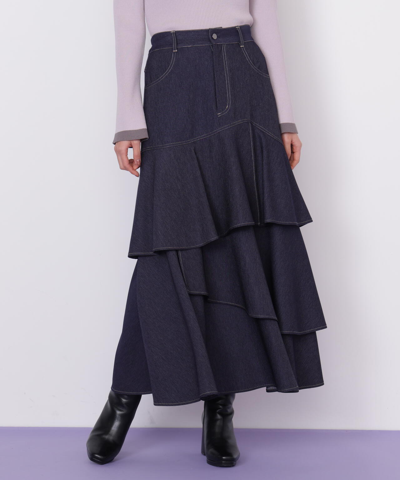 アシメティアードスカート