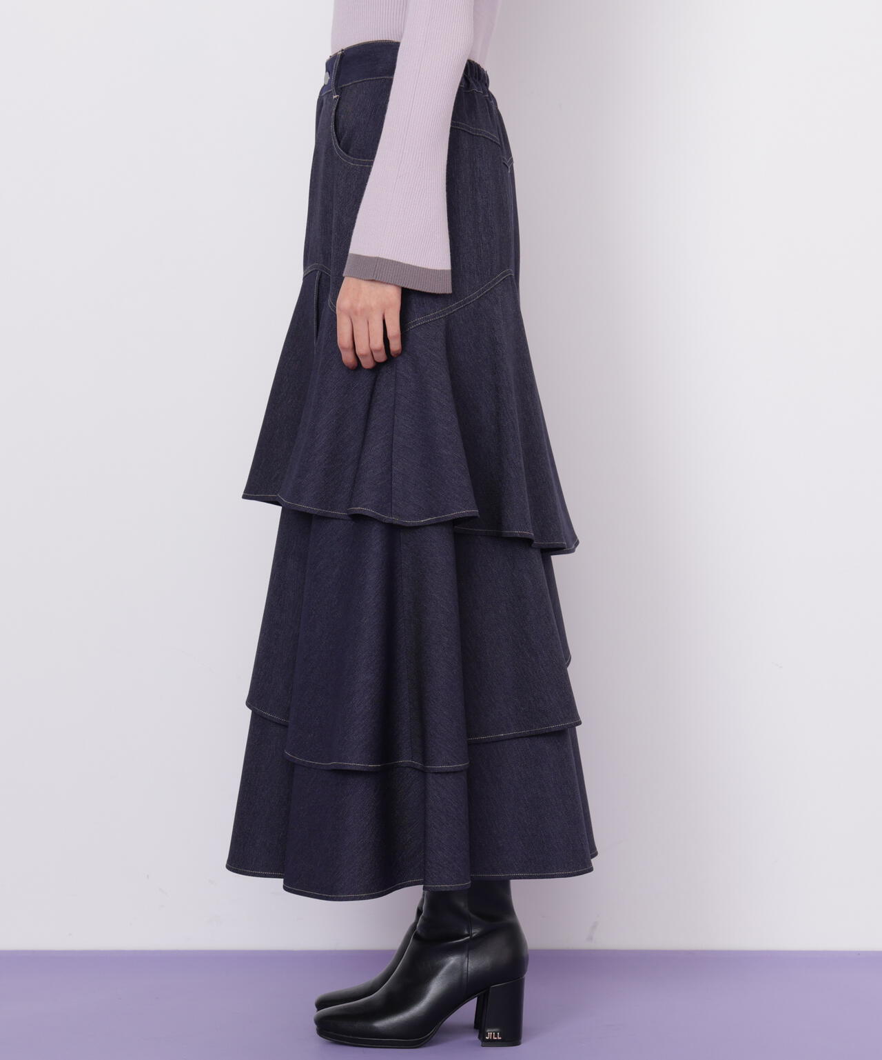 アシメティアードスカート