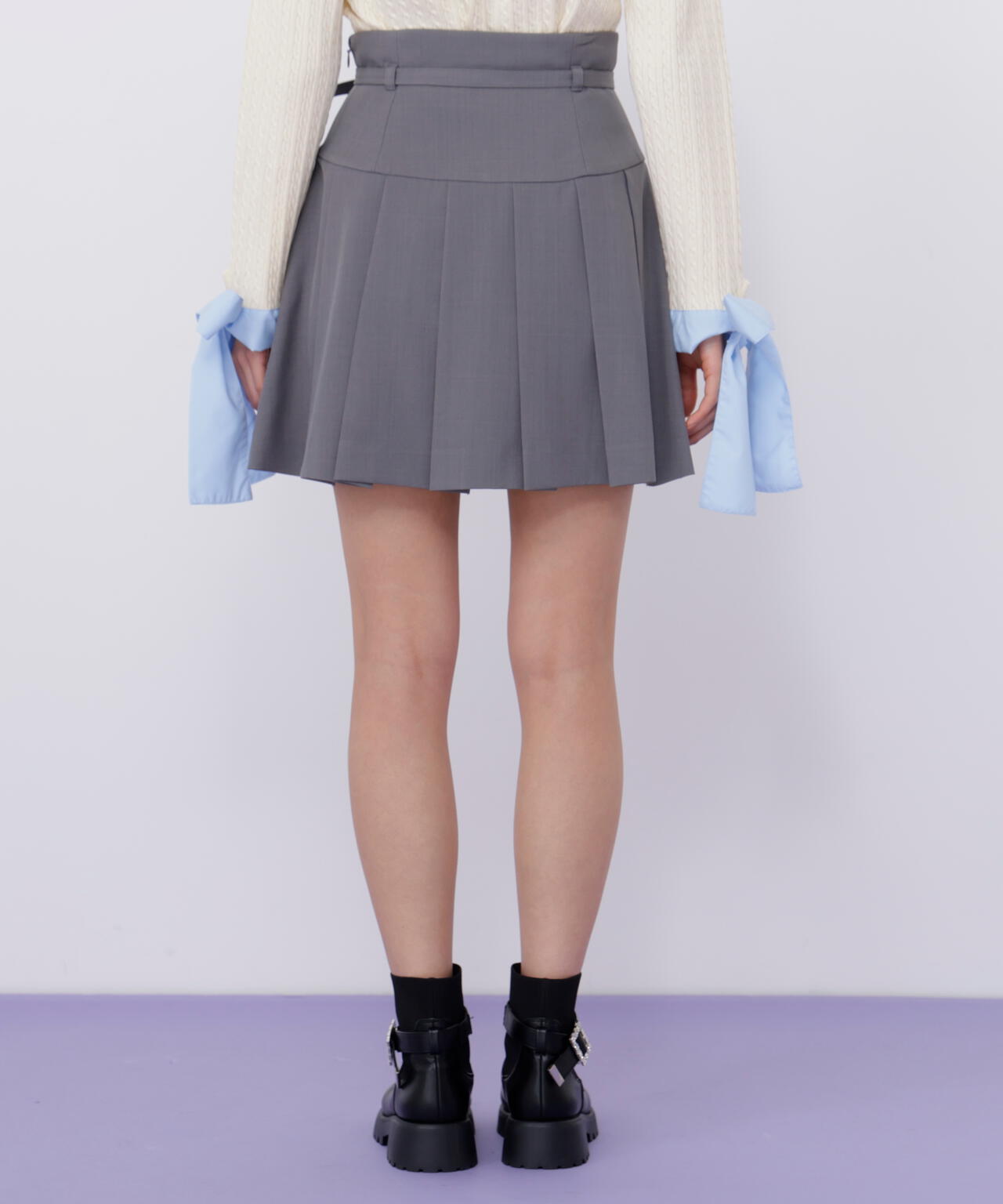 セットアップ対応プリーツミニスカート