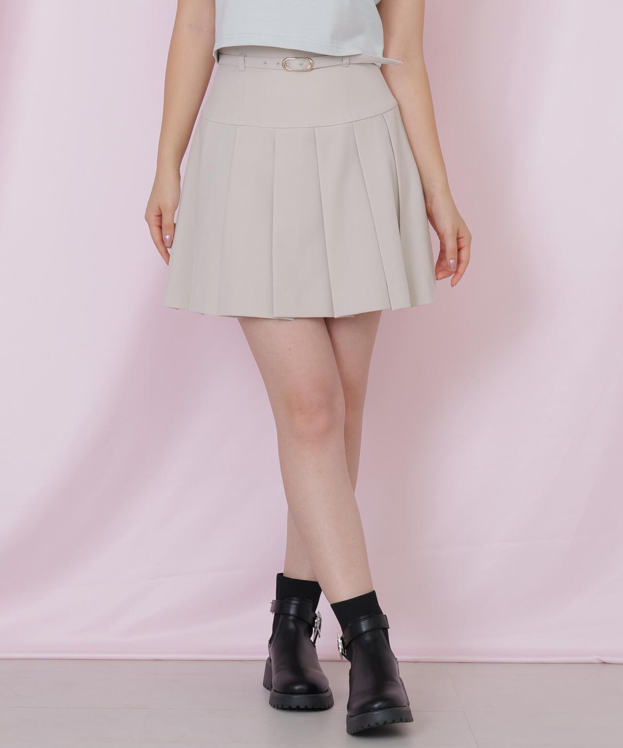 セットアップ対応プリーツミニスカート