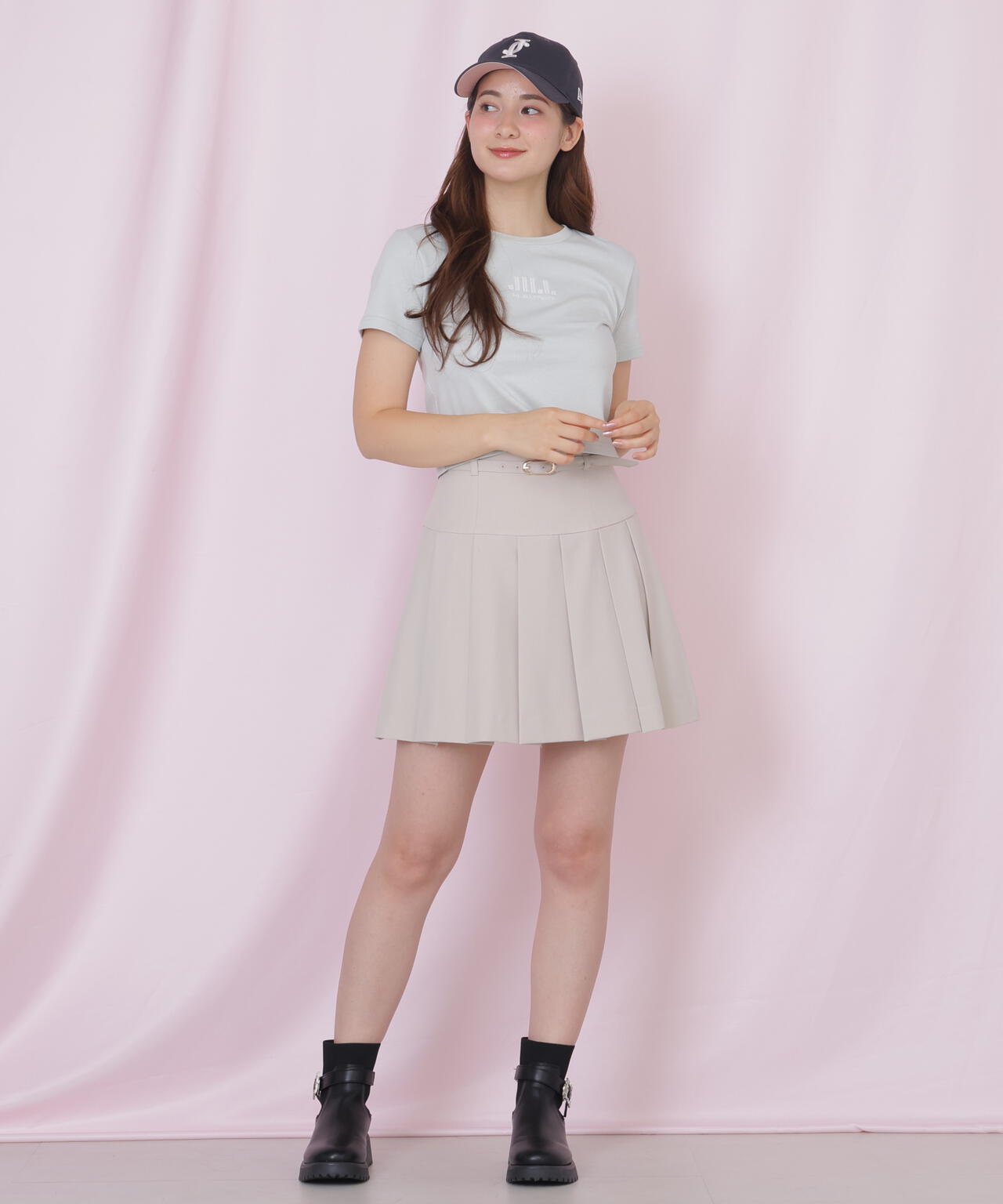 セットアップ対応プリーツミニスカート