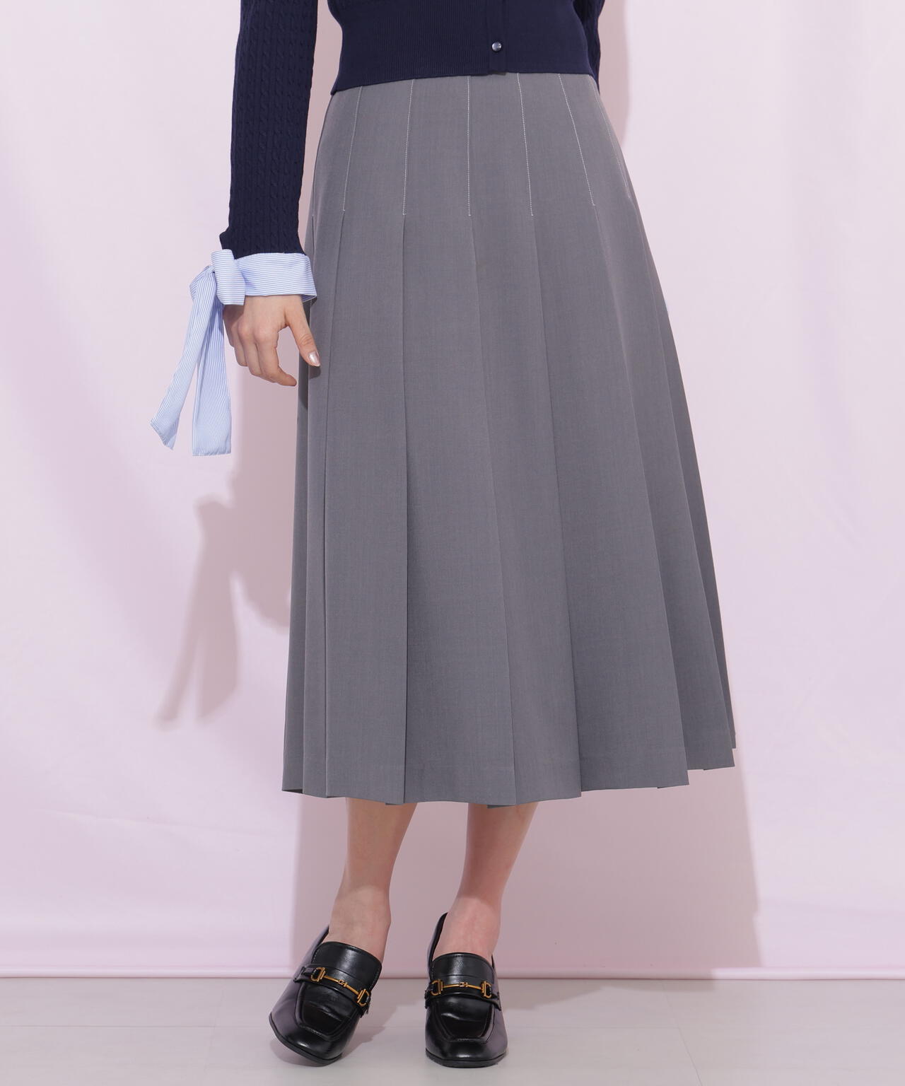 サイドベルトプリーツスカート