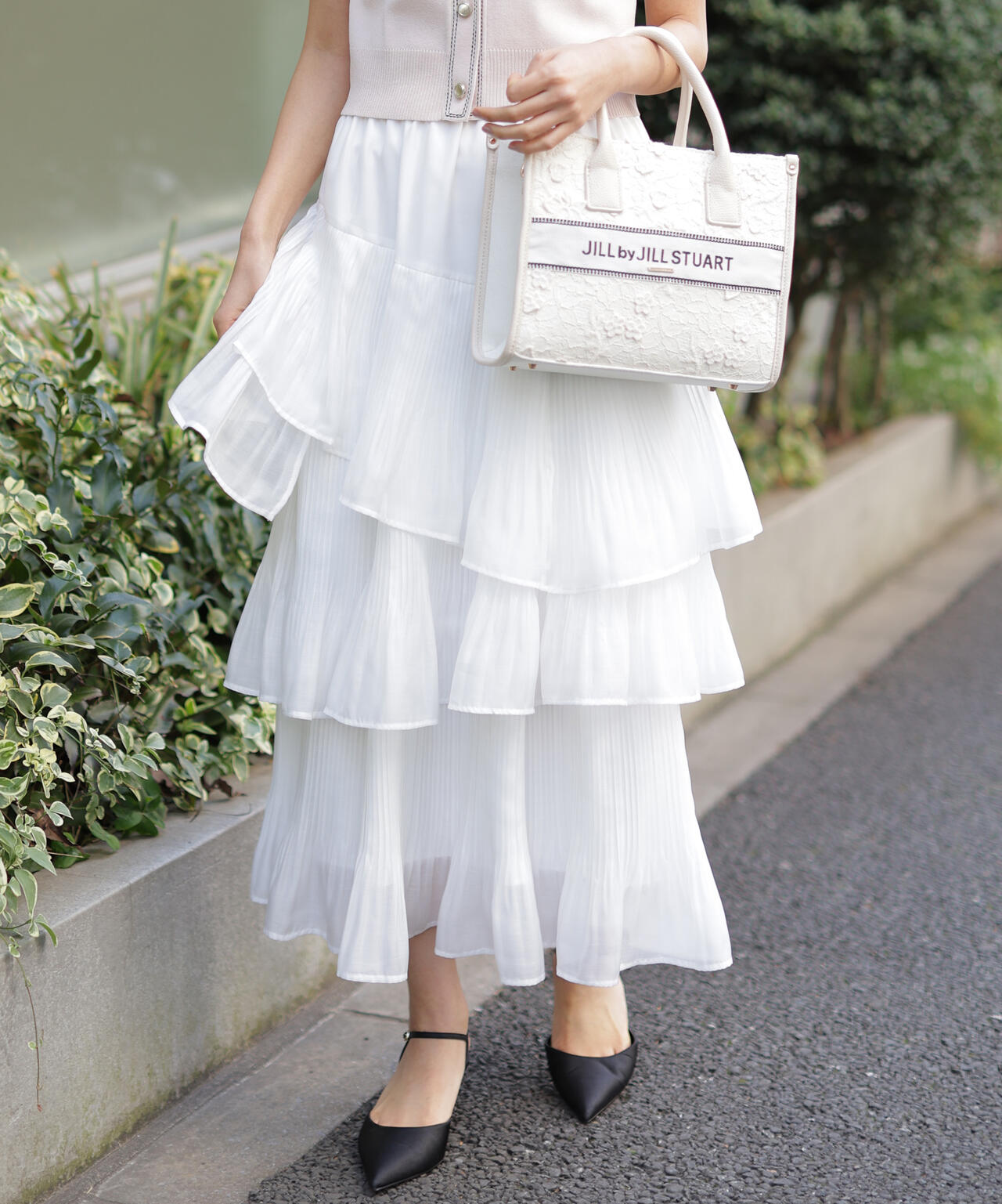 プリーツランダムティアードスカート