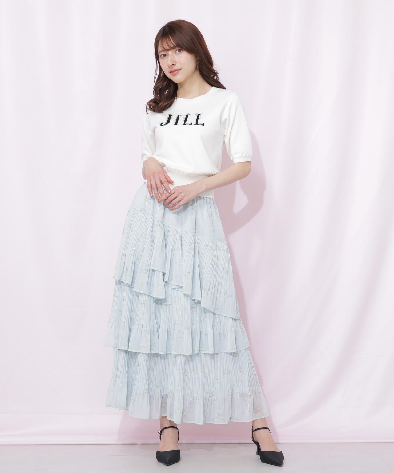 プリーツランダムティアードスカート