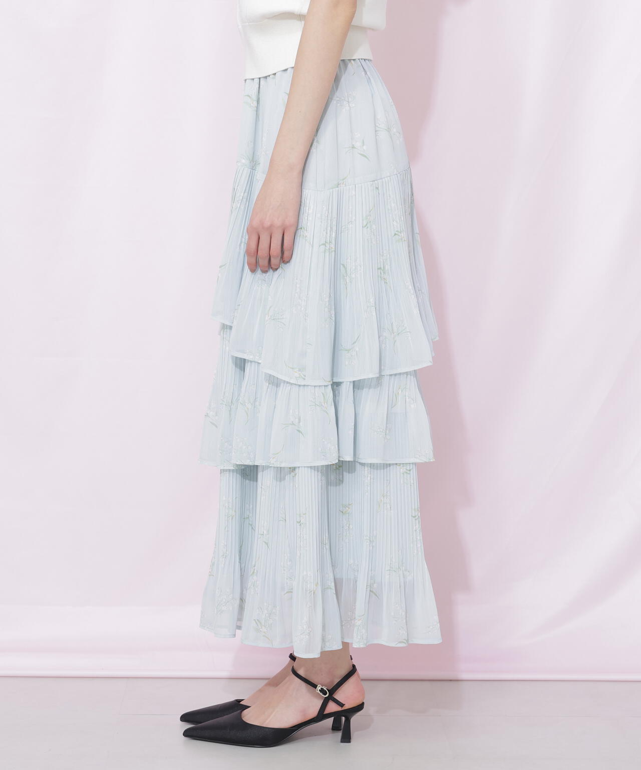 プリーツランダムティアードスカート