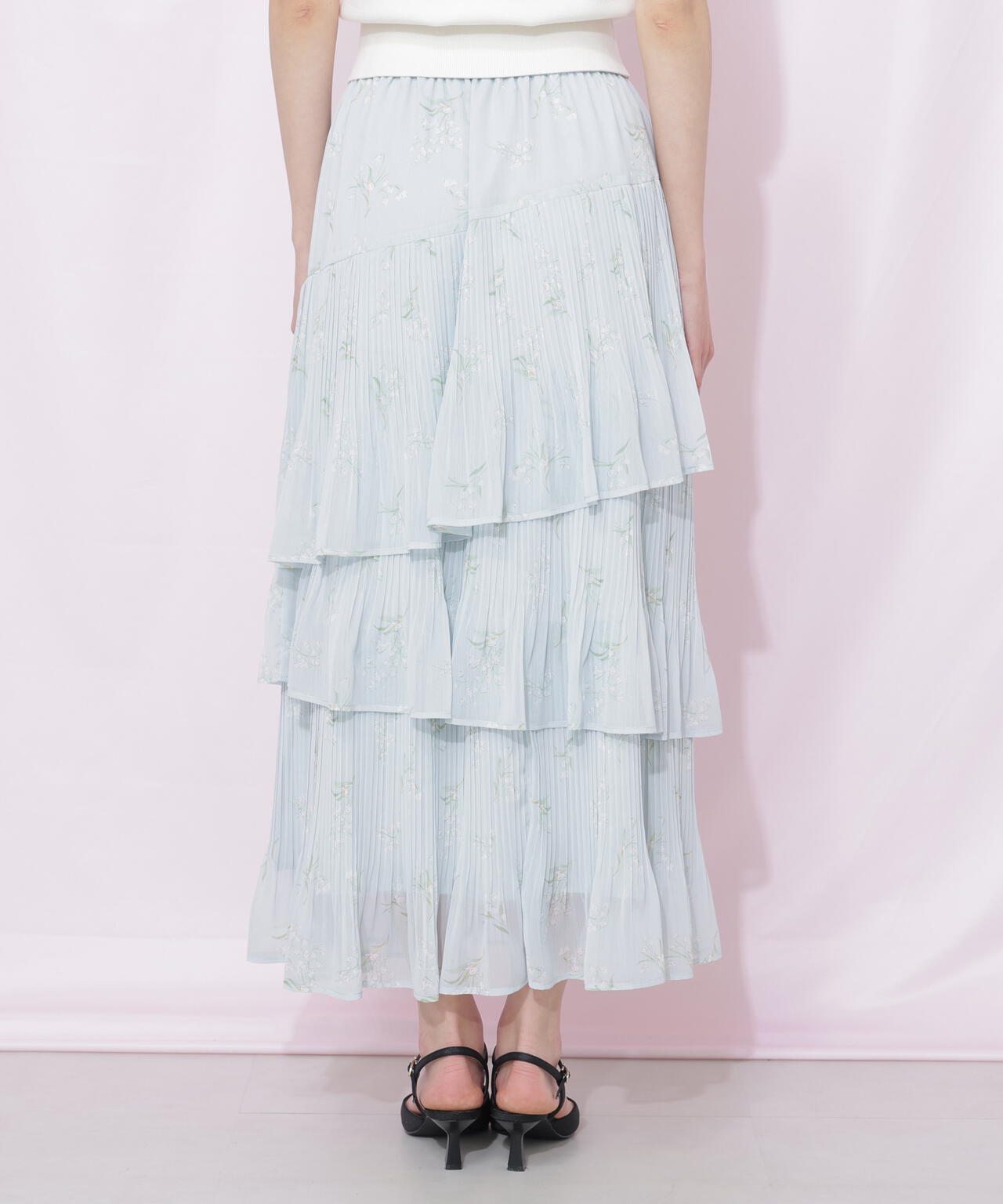 プリーツランダムティアードスカート