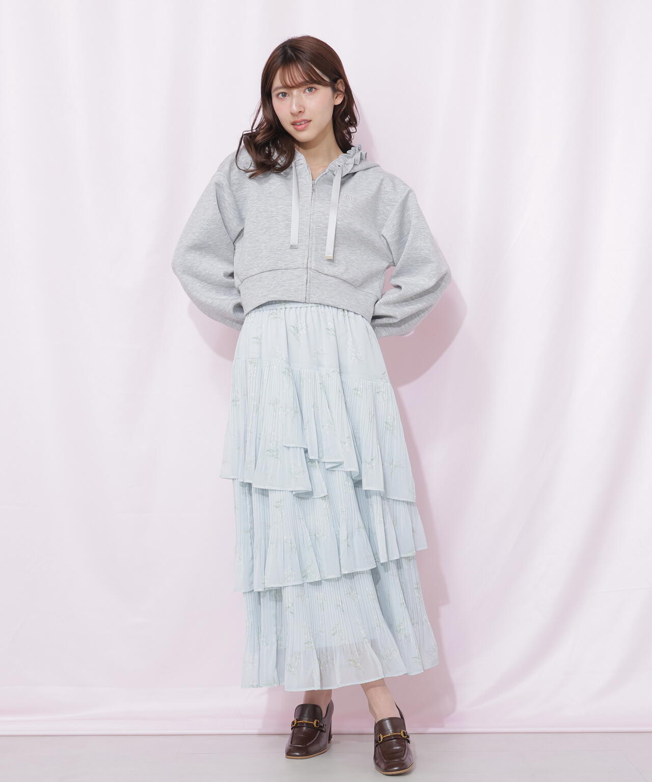 プリーツランダムティアードスカート
